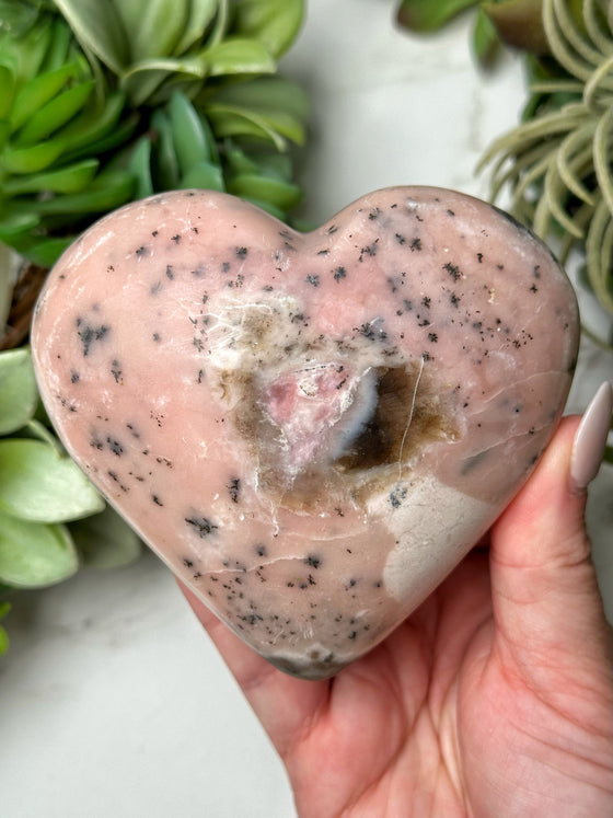 Pink Opal Heart - #7