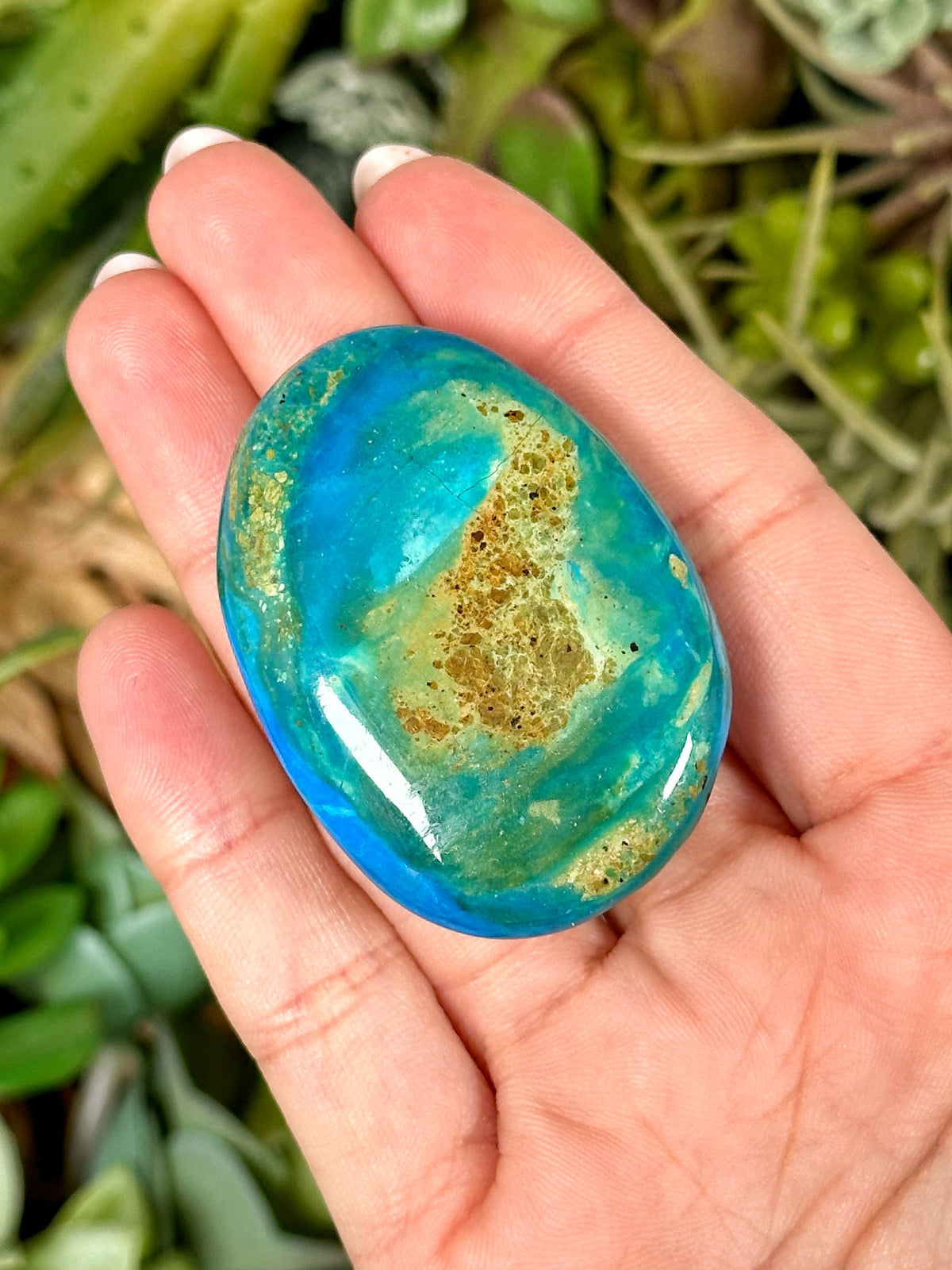 Peruvian Blue Opal Palmstone - #2