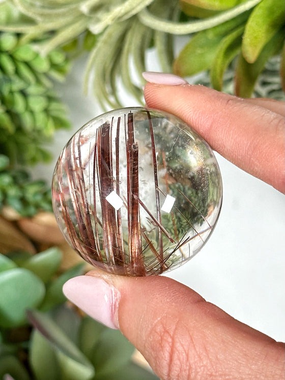 Red Rutilated Quartz Sphere - #1