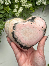 Druzy Rhodonite Heart - #1