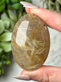 Gold Rutile Palmstone - #4