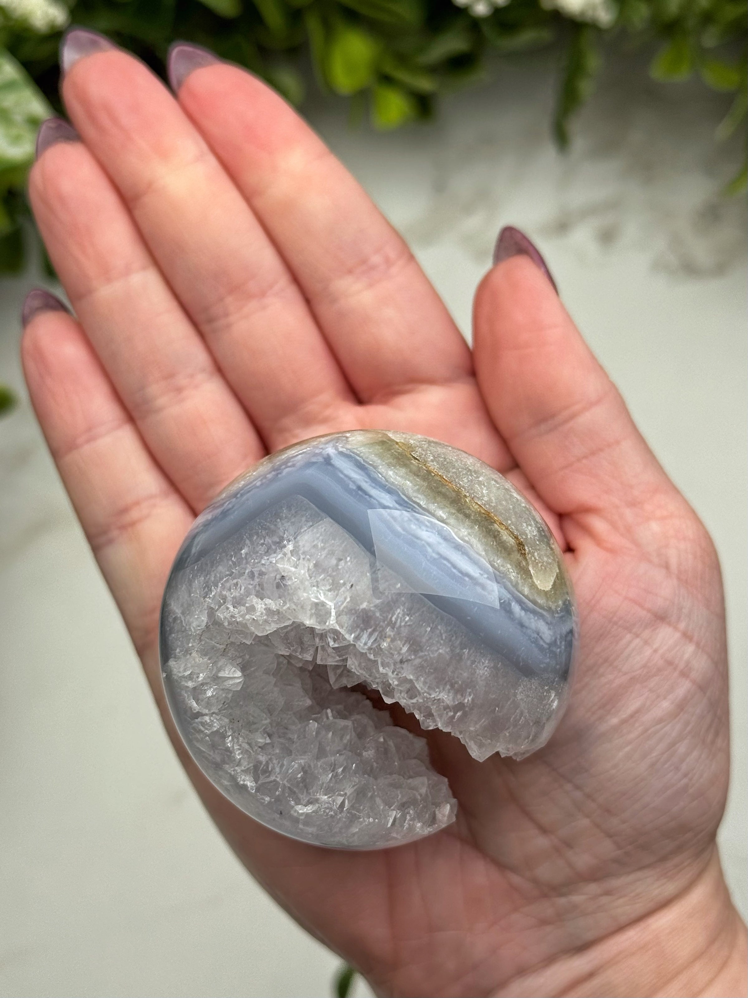 Druzy Blue Lace Agate Sphere - #11