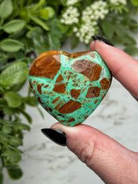 Green Smithsonite Heart - #13