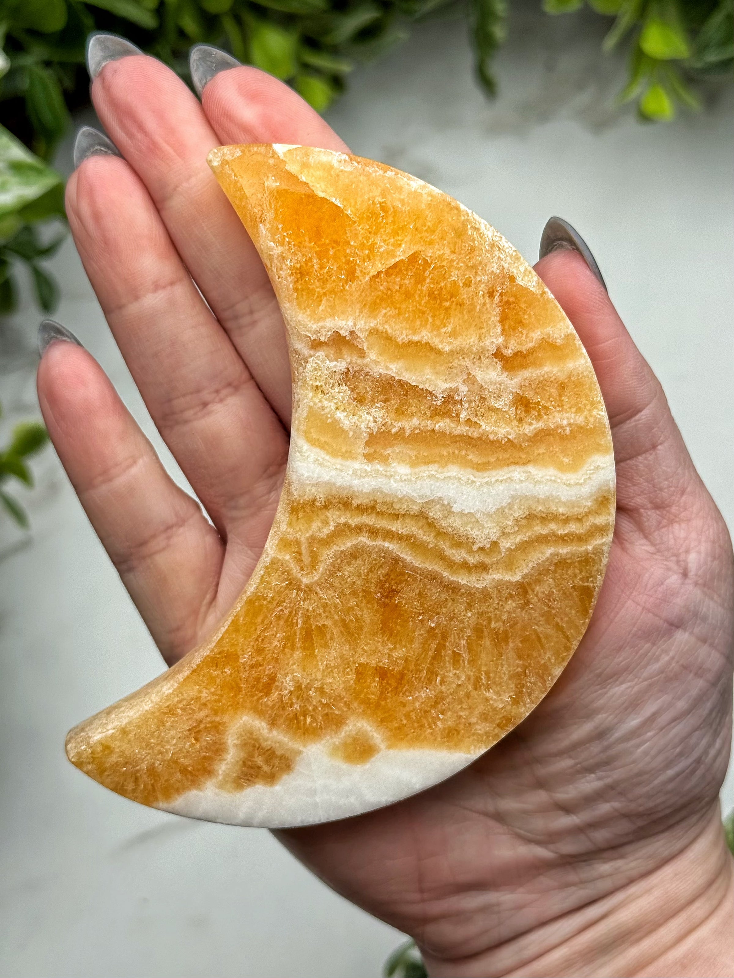 Orange Calcite Moon - #11