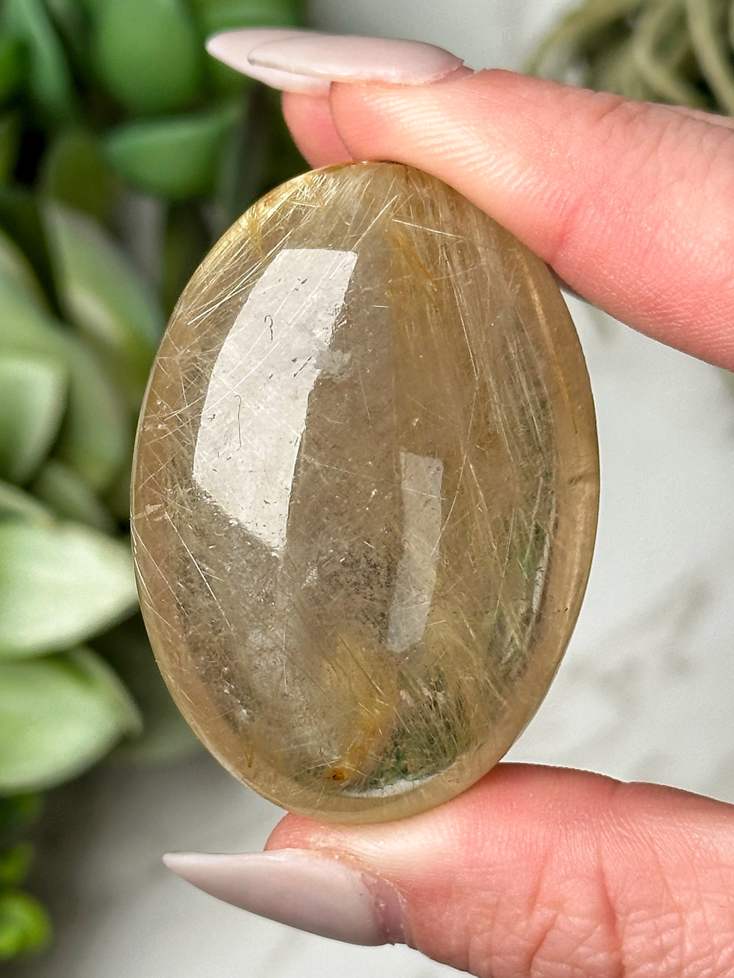 Gold Rutile Palmstone - #5