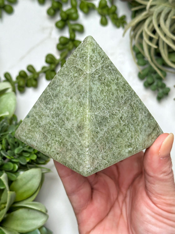 Green Grossular Garnet Pyramid - #1