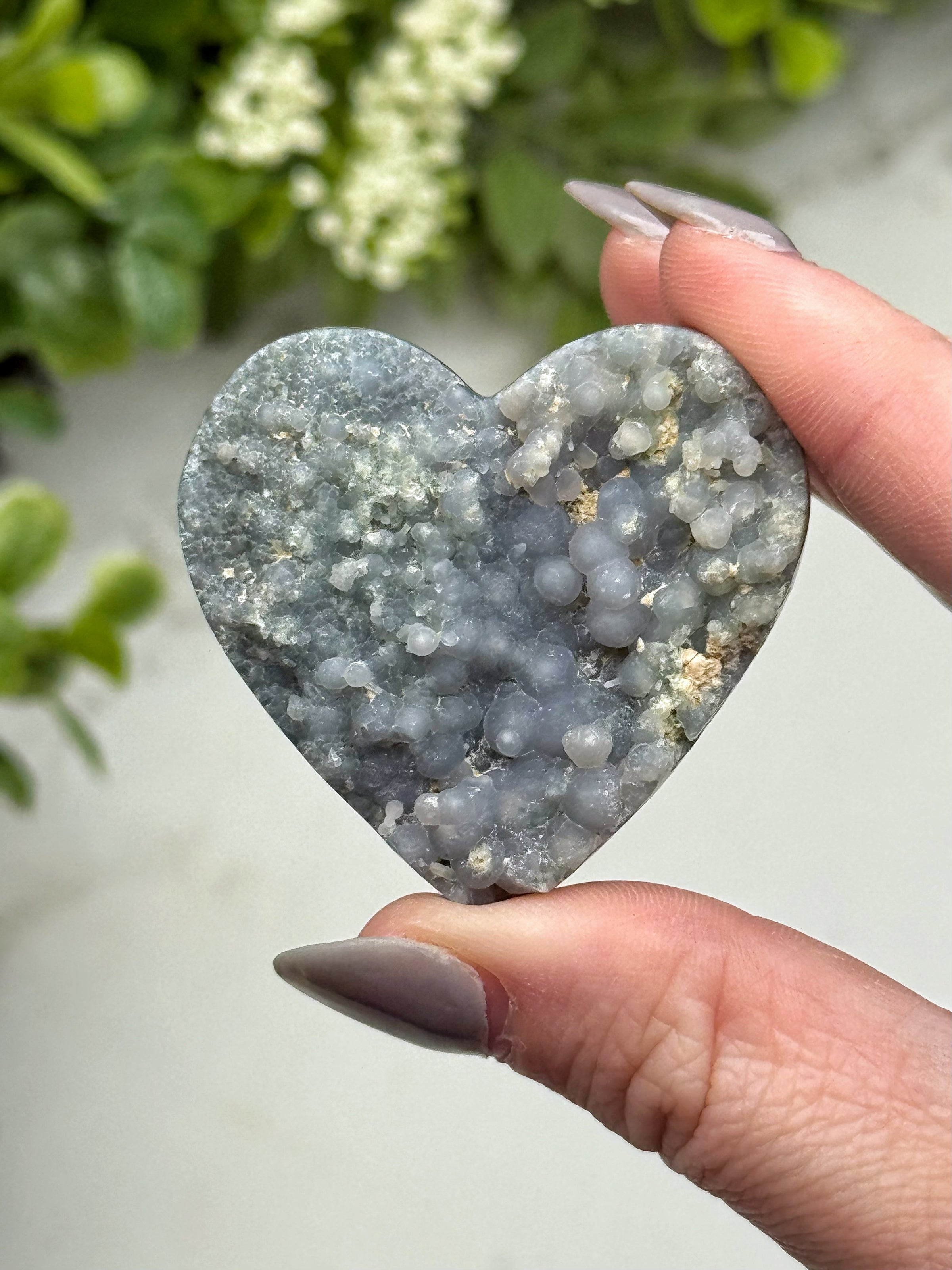 Grape Agate Heart - #4