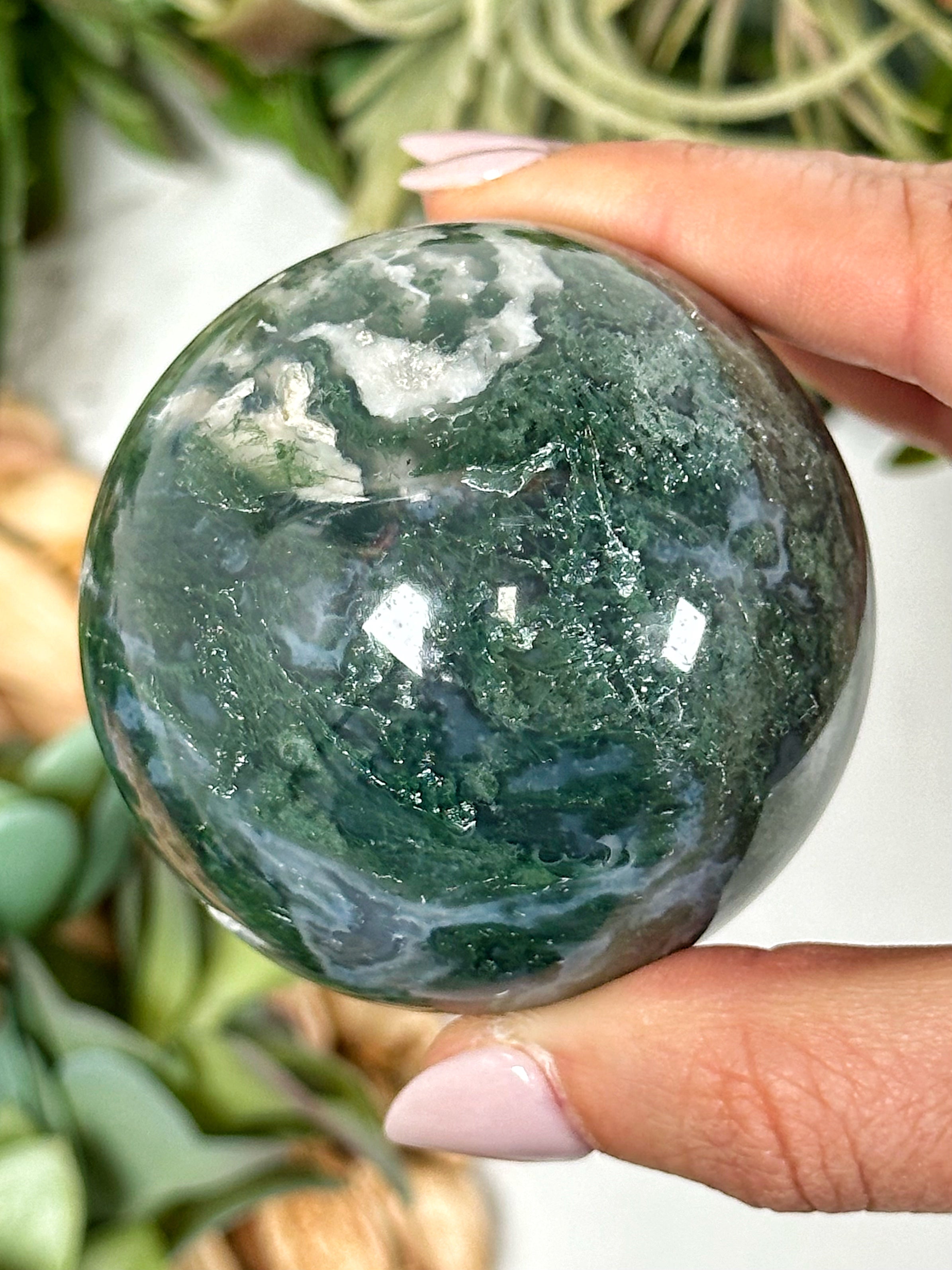 Moss Agate Sphere - #3