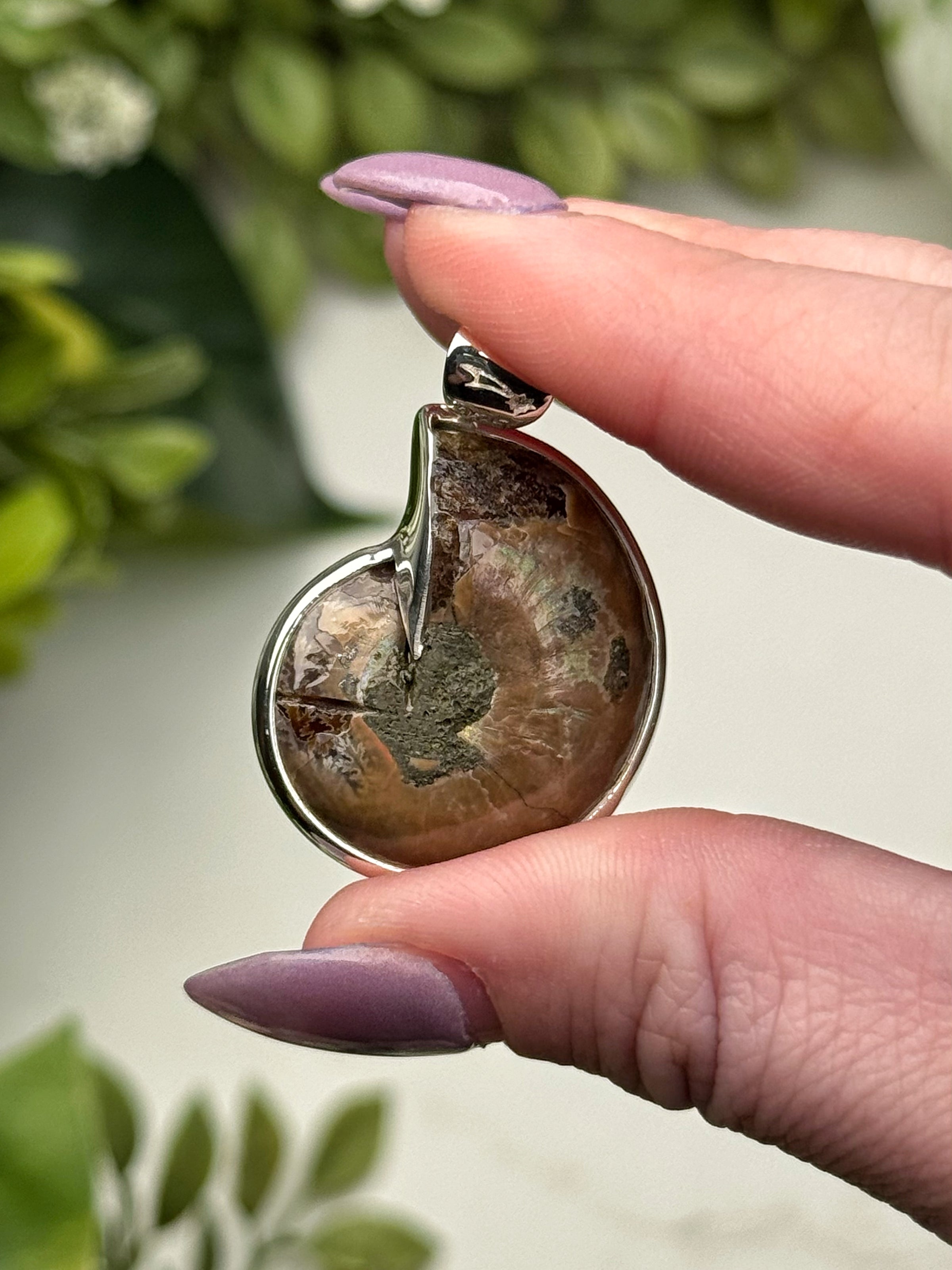 Sugilite Ammonite Inlay Pendant - #2