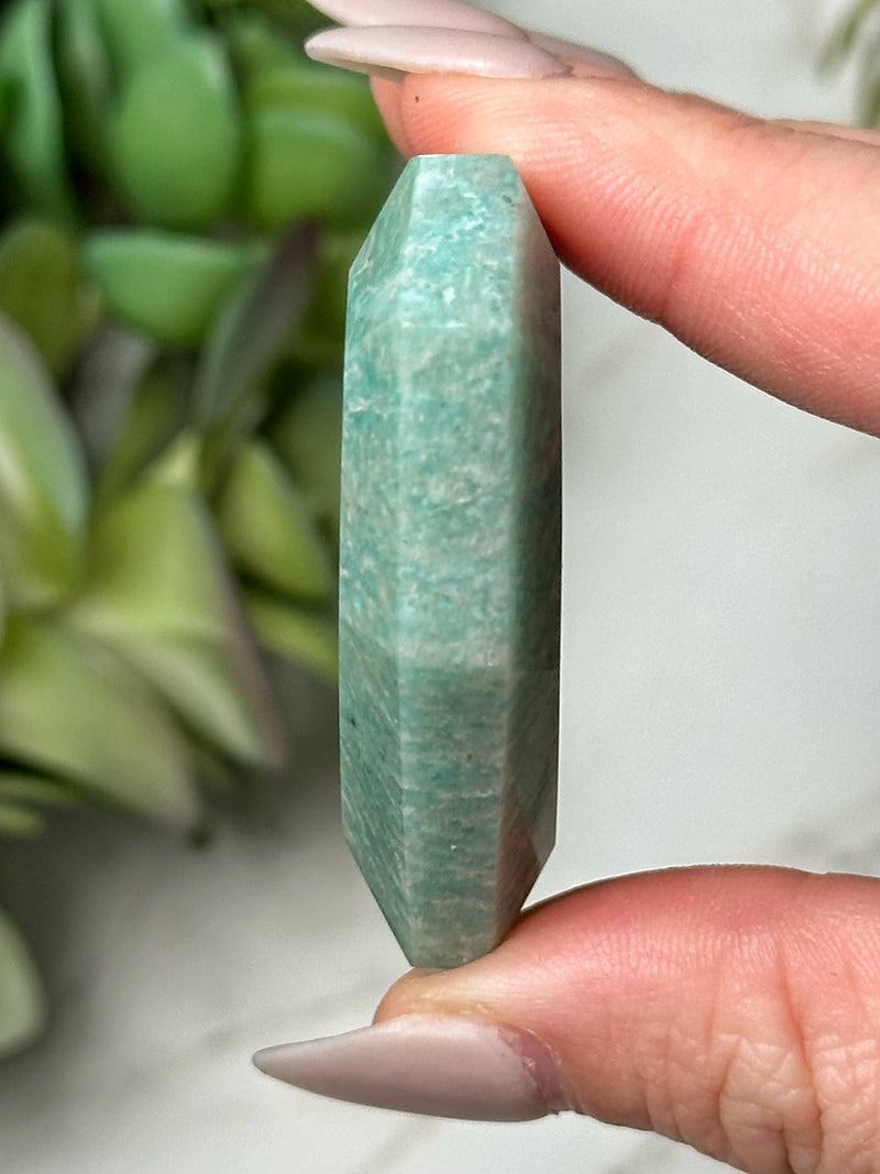 Amazonite Faceted Heart - #5