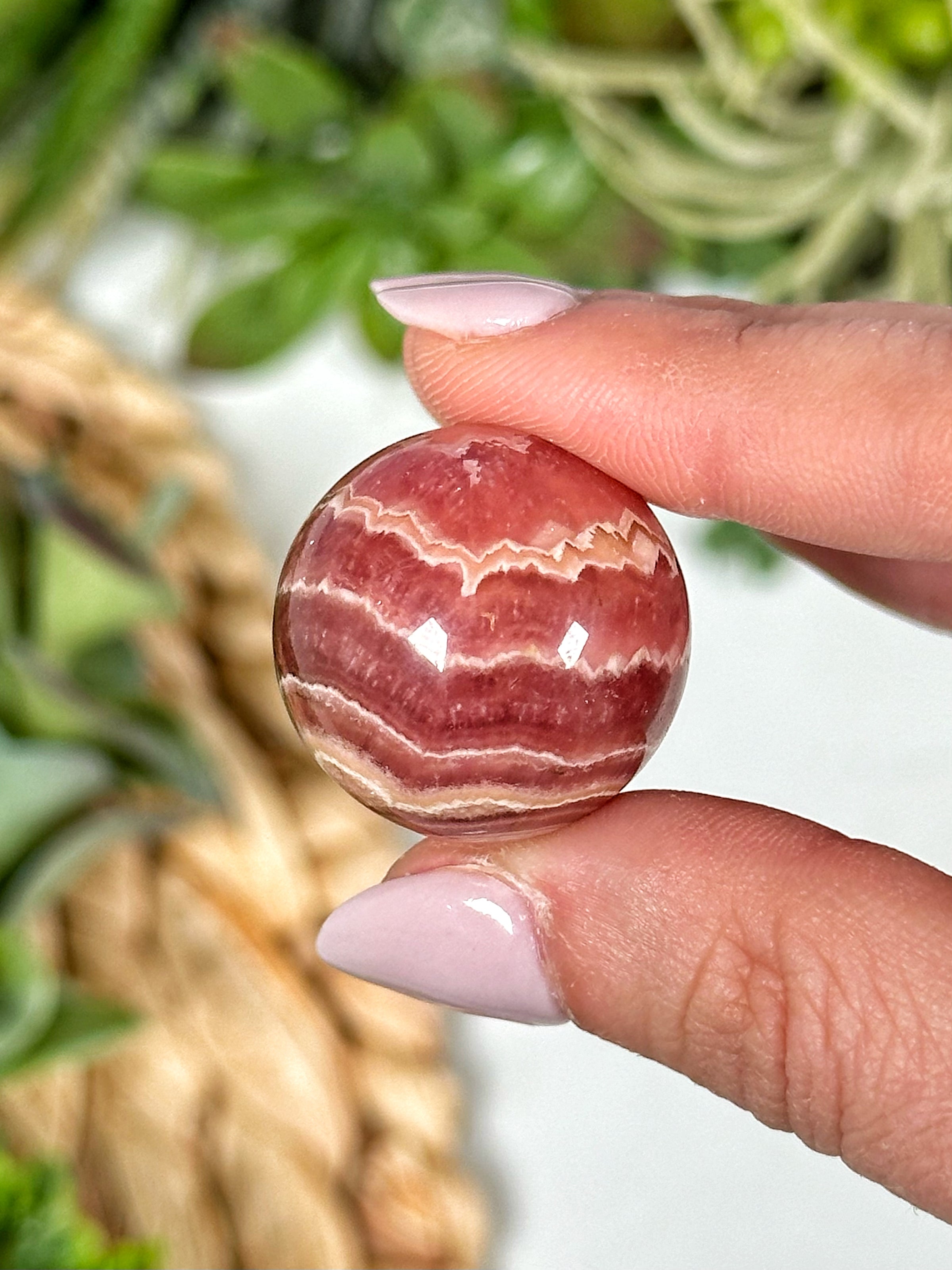 Gem Rhodochrosite Sphere - #3