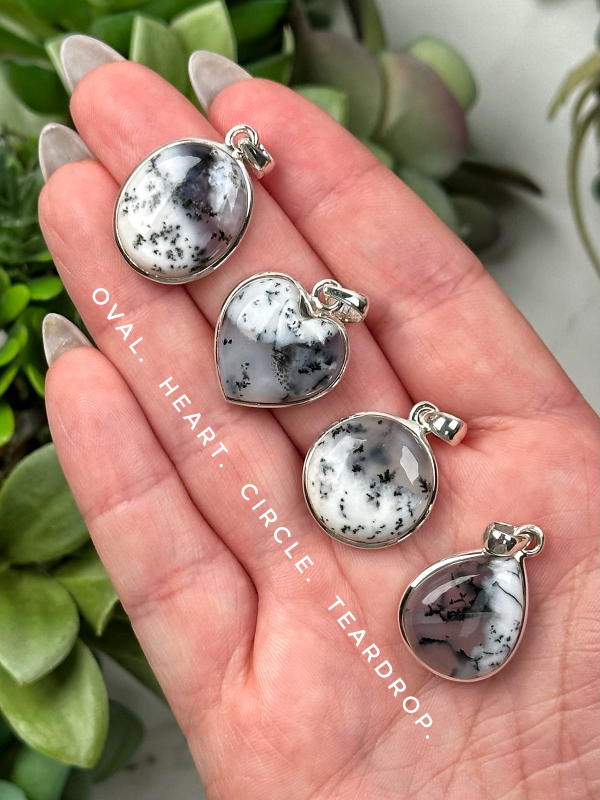 Dendritic Opal Pendants - Root & Crown Chakra - No. 39