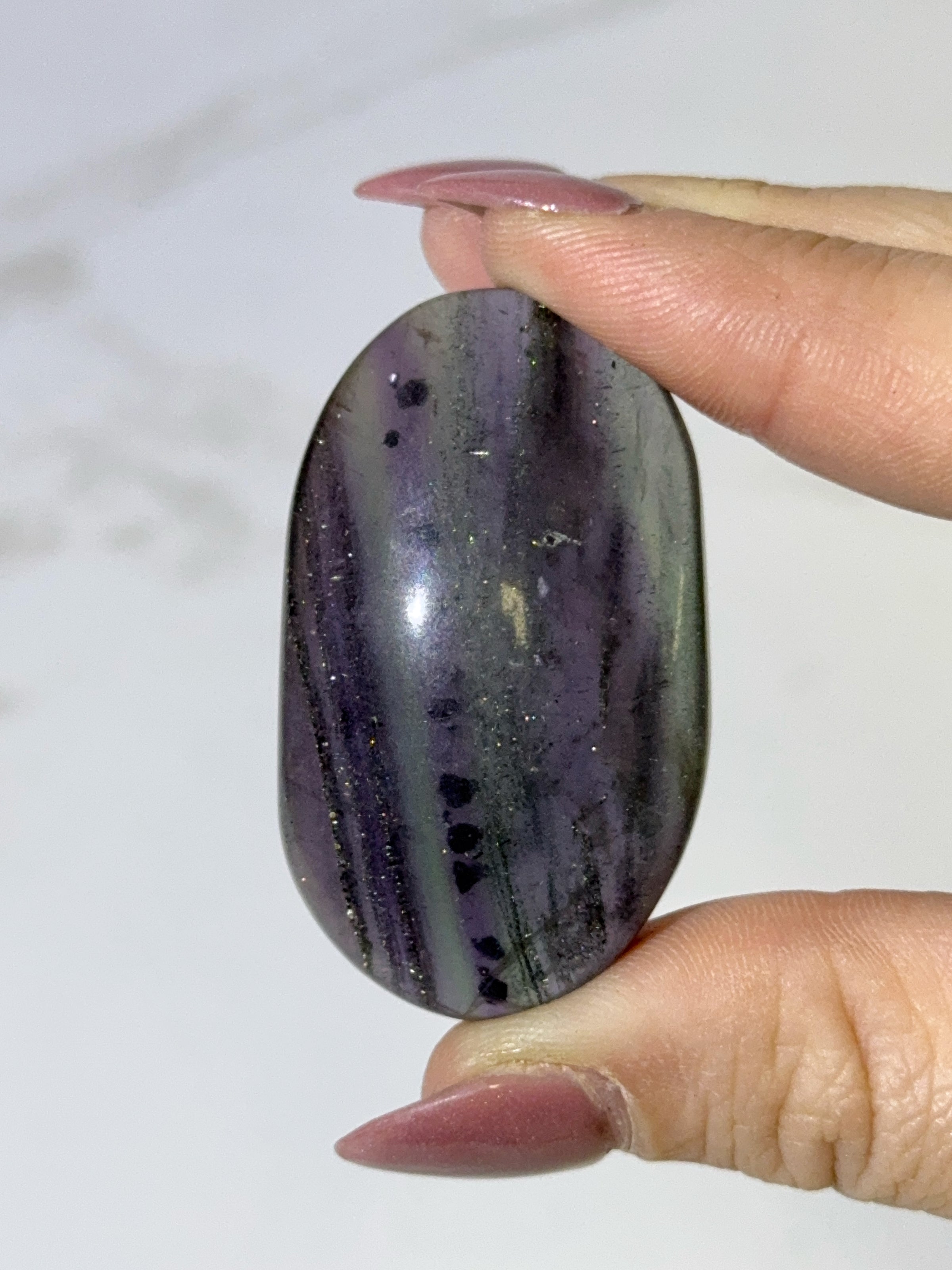 Fluorite with Pyrite Palmstone - #9