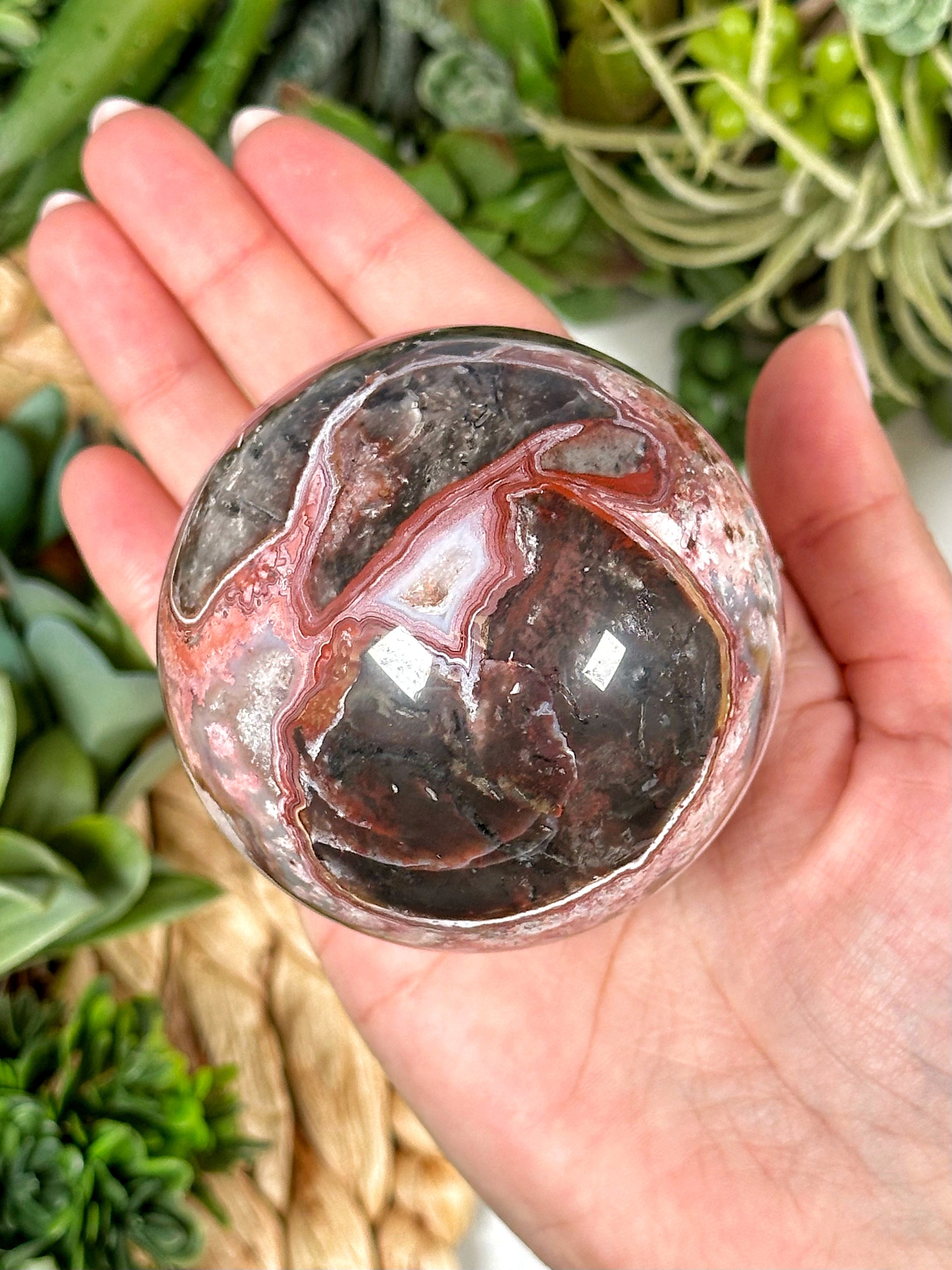 Crazy Lace Agate Sphere - #1