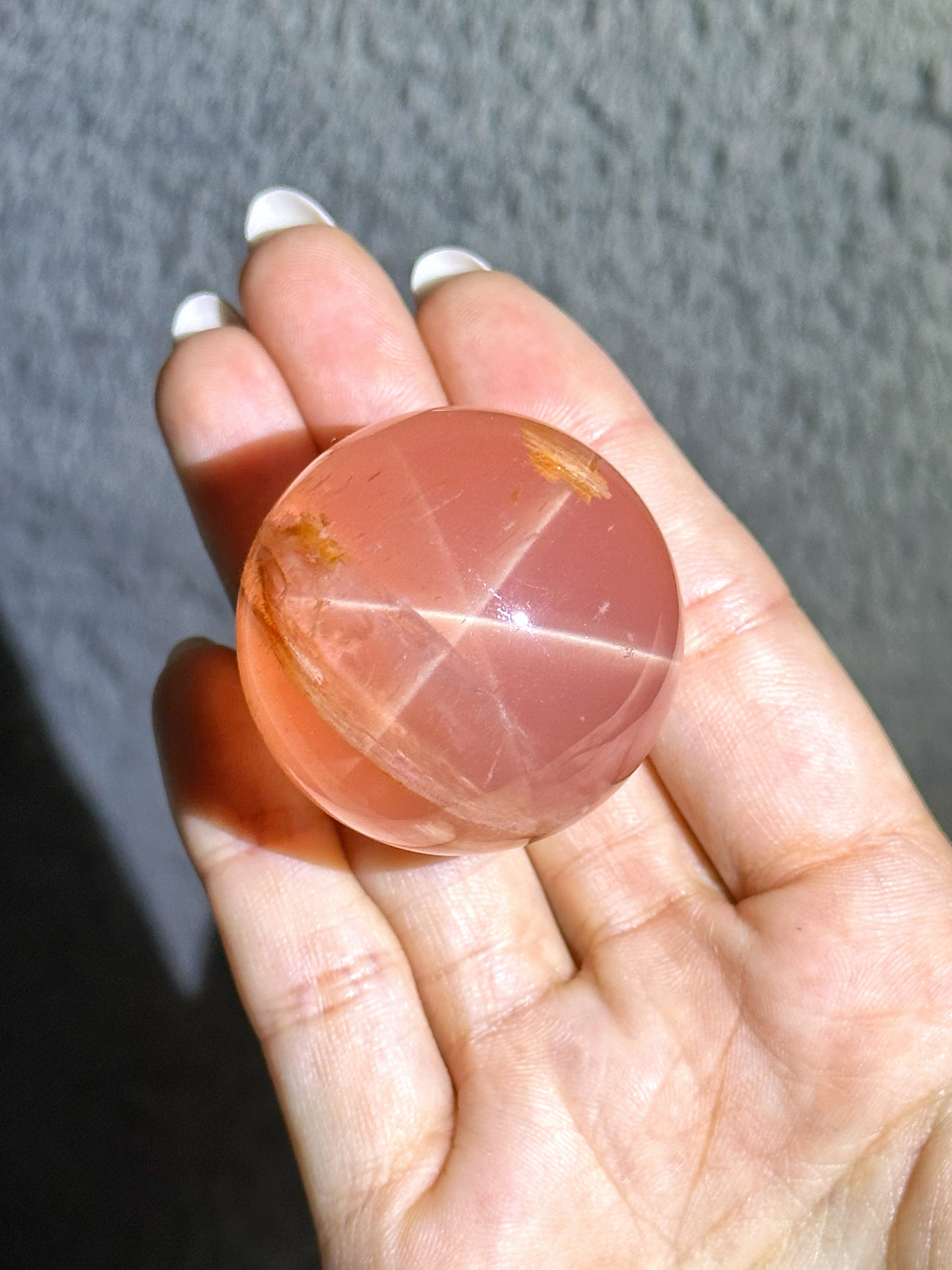 Six Star Garden Rose Quartz Sphere - #1