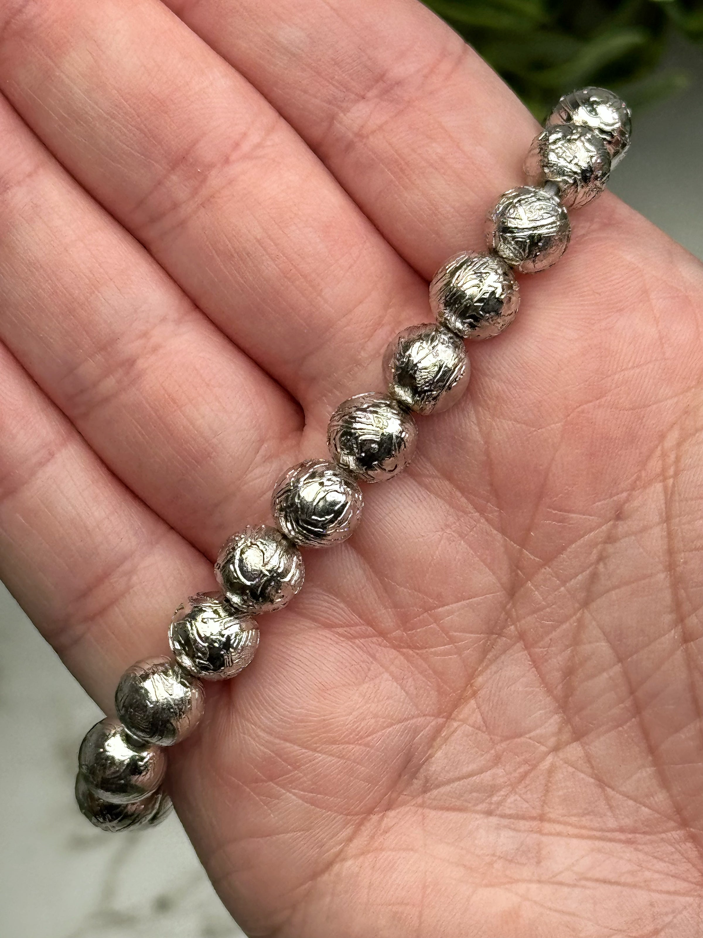 Rhodium Plated Aletai Meteorite Bracelet - #1