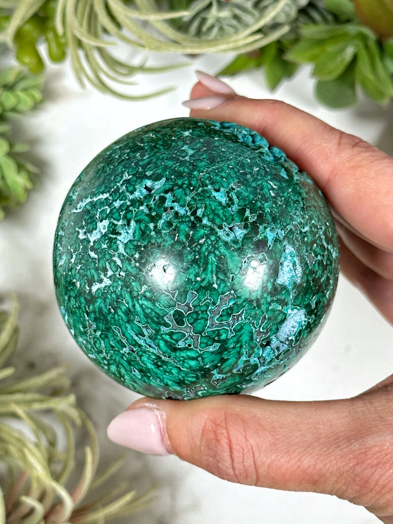 Chrysocolla Malachite Sphere - #1