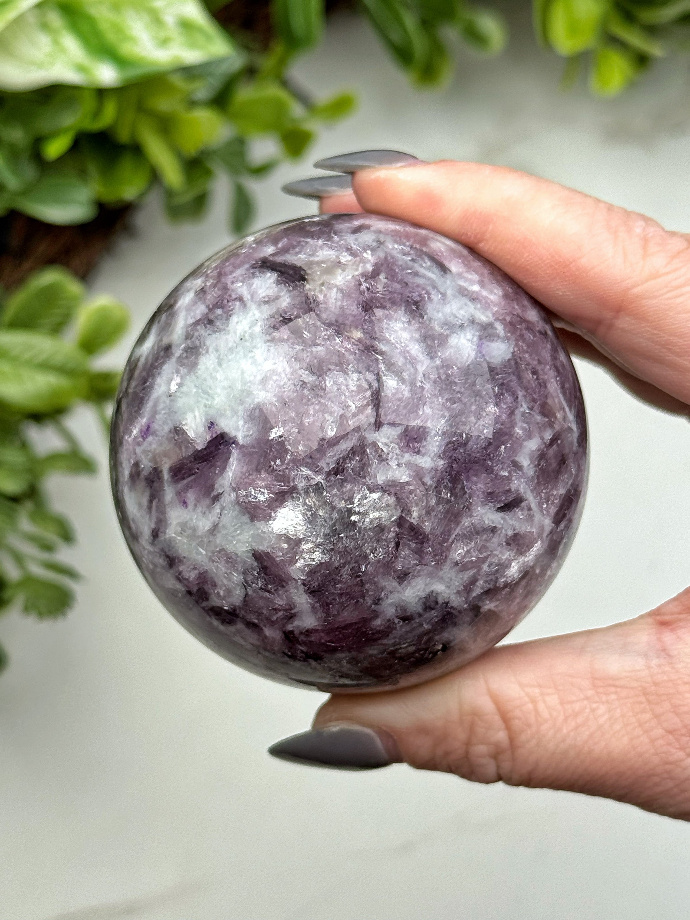 Gem Lepidolite Sphere - #16