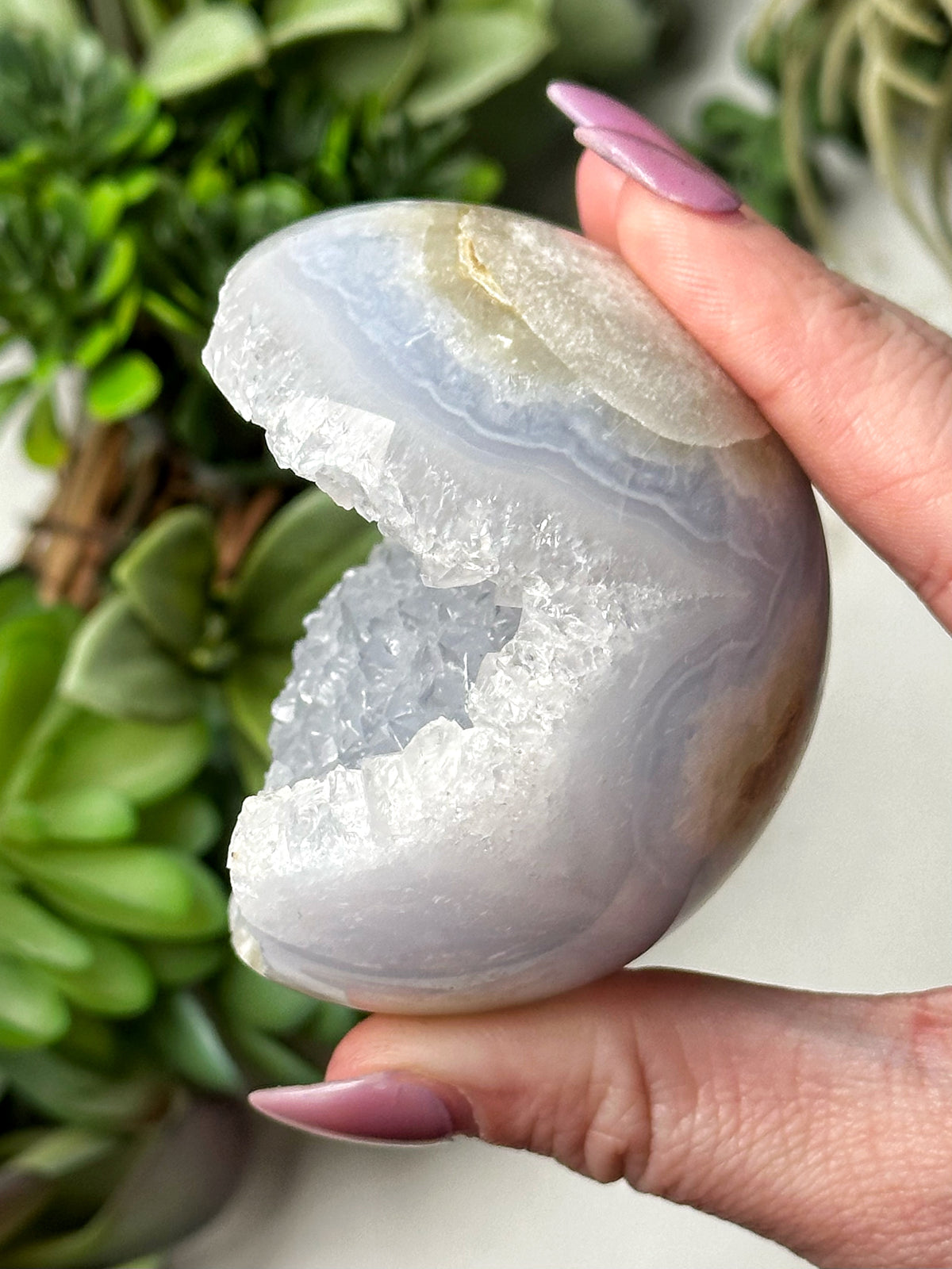 Druzy Blue Lace Agate Sphere - #8