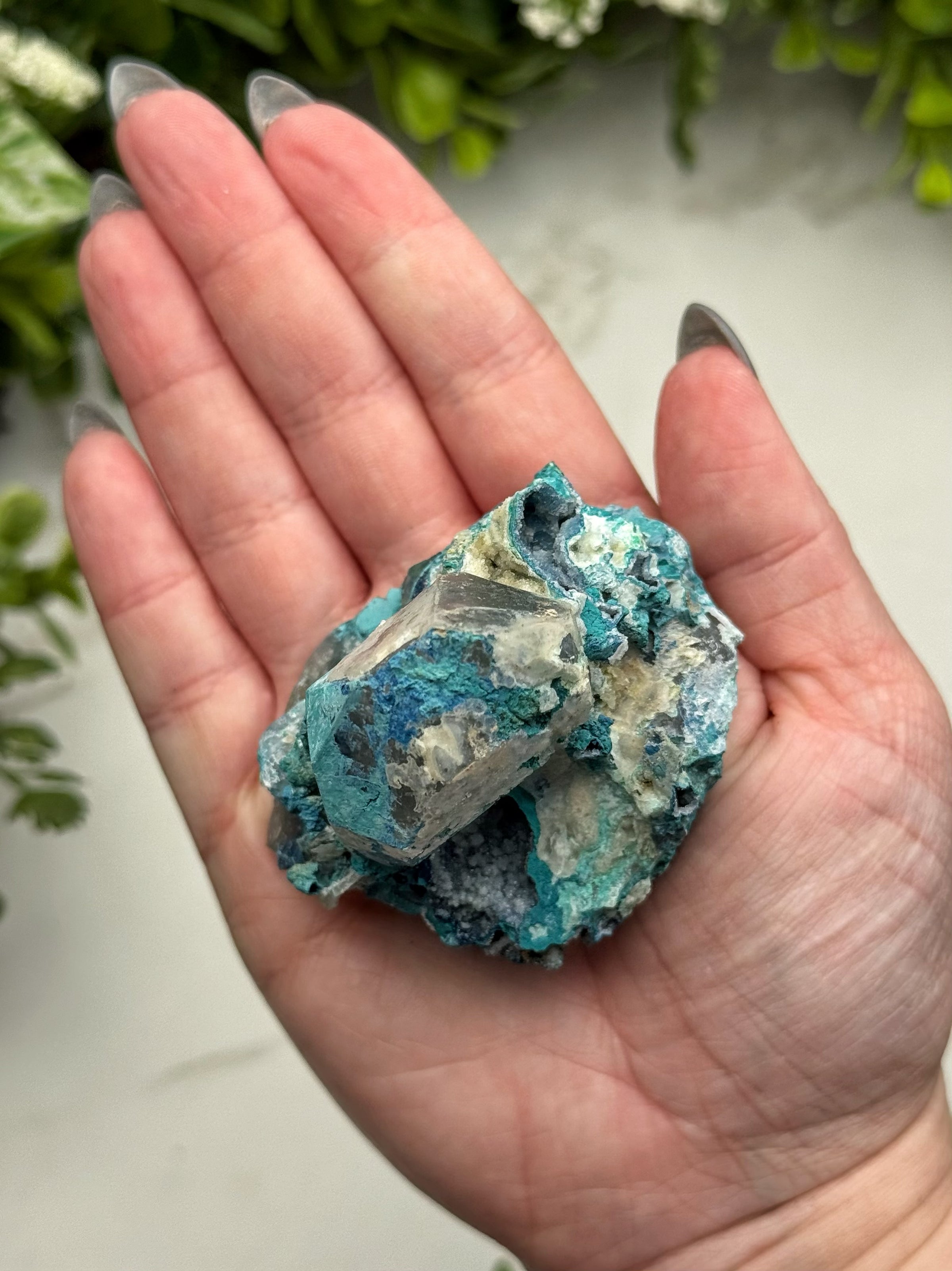 Shattuckite with Quartz - #13