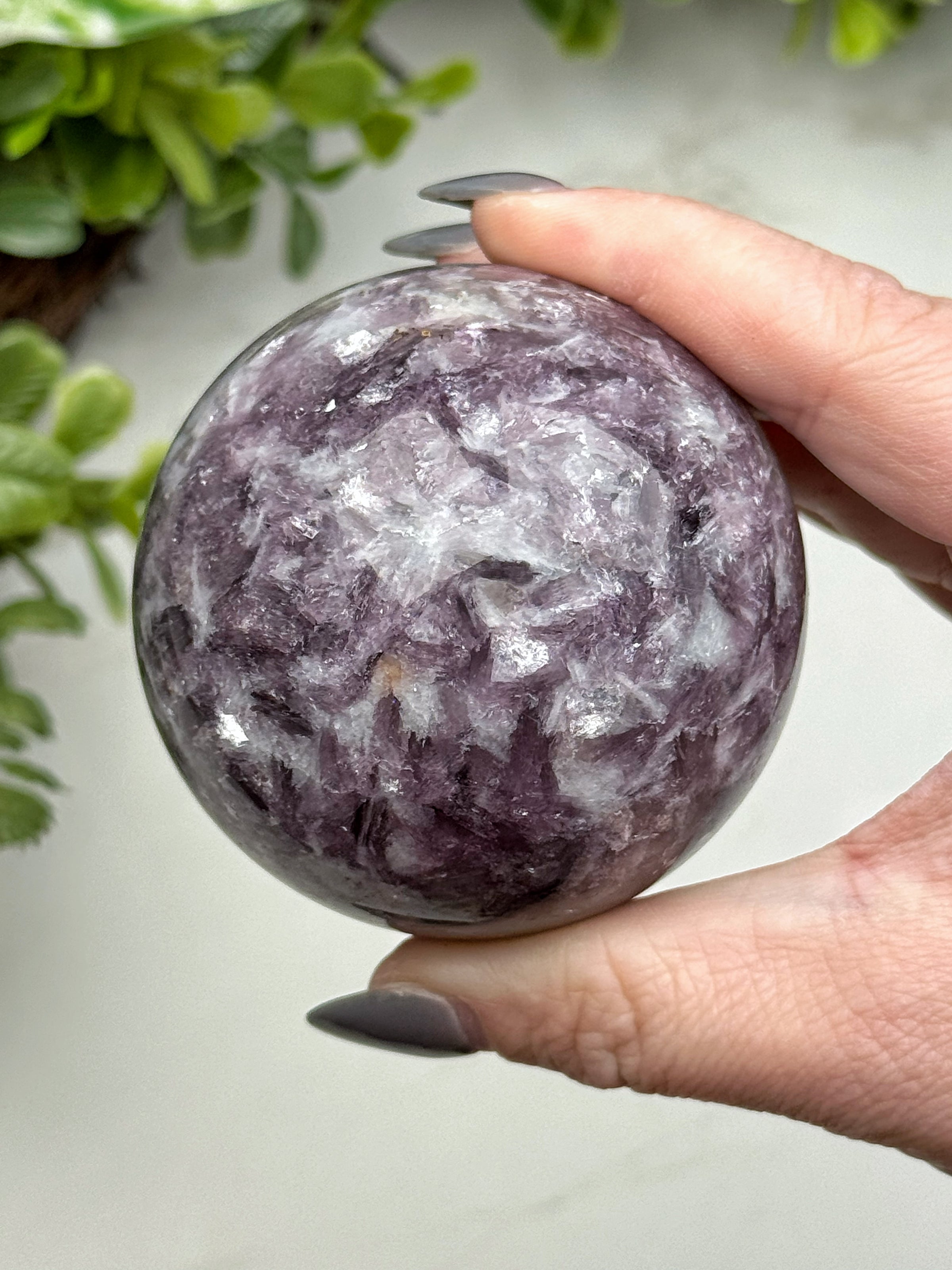 Gem Lepidolite Sphere - #16