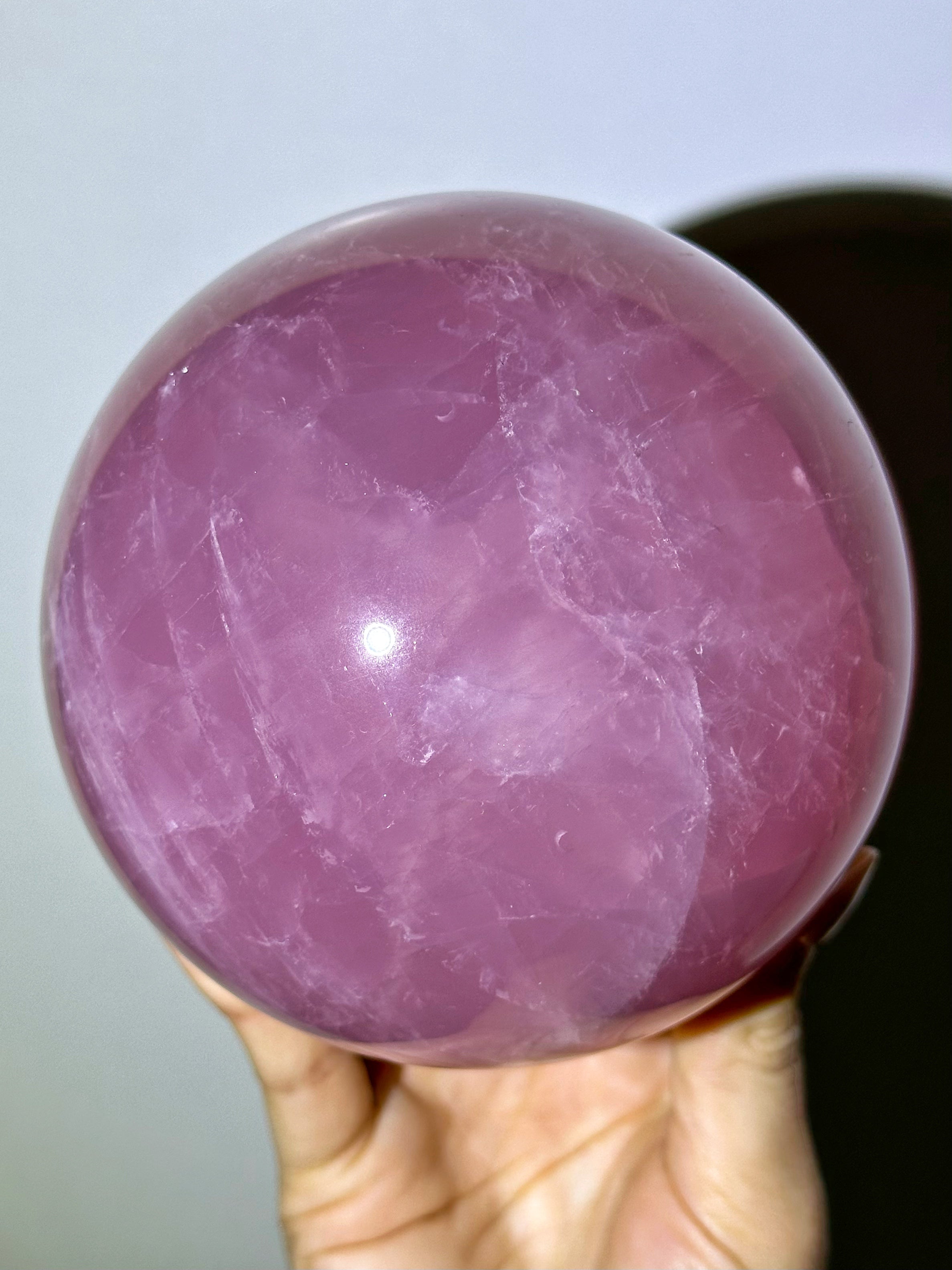 Six Star Rose Quartz Sphere - #1