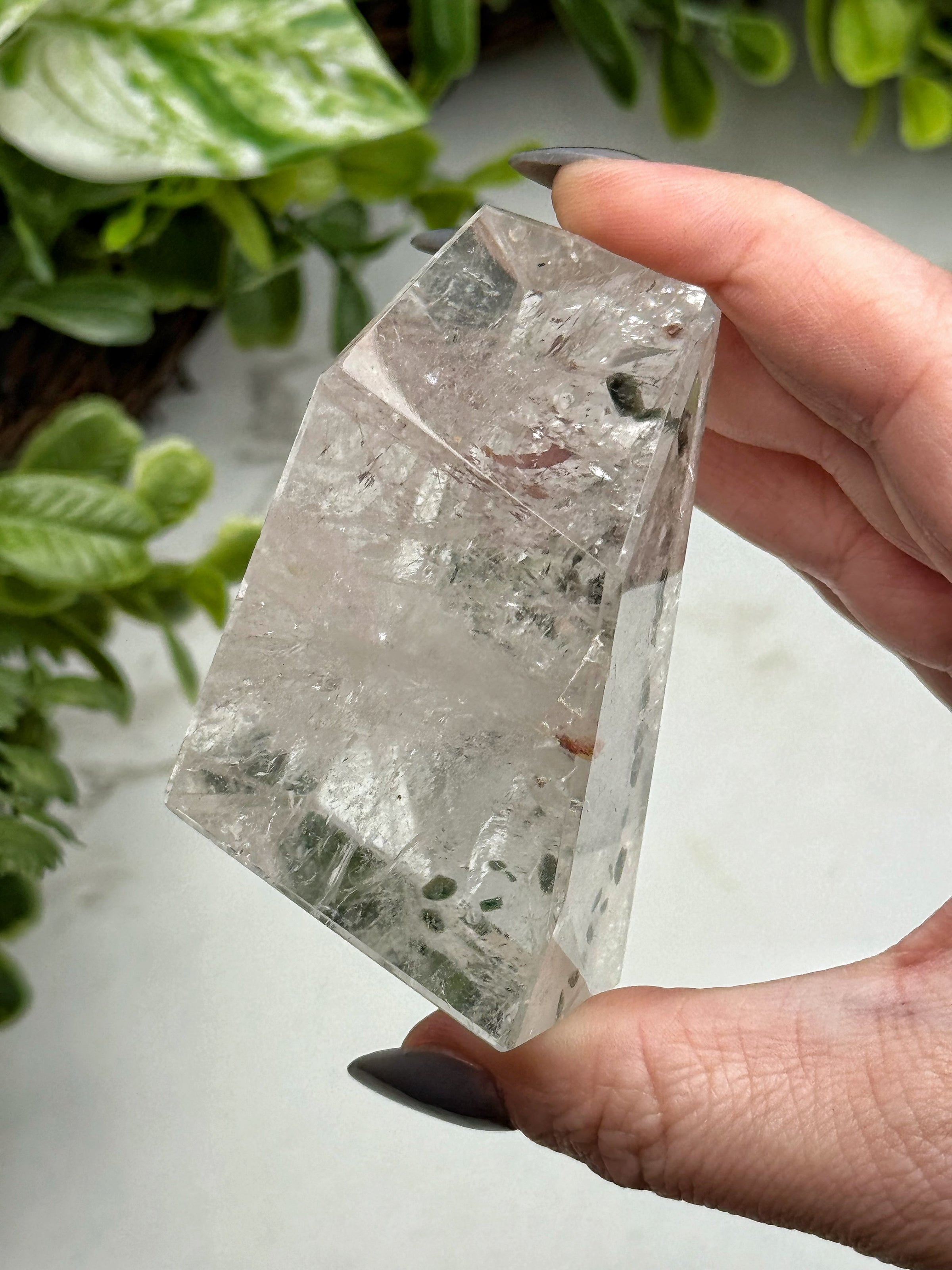 Green Mica in Quartz Freeform - #1