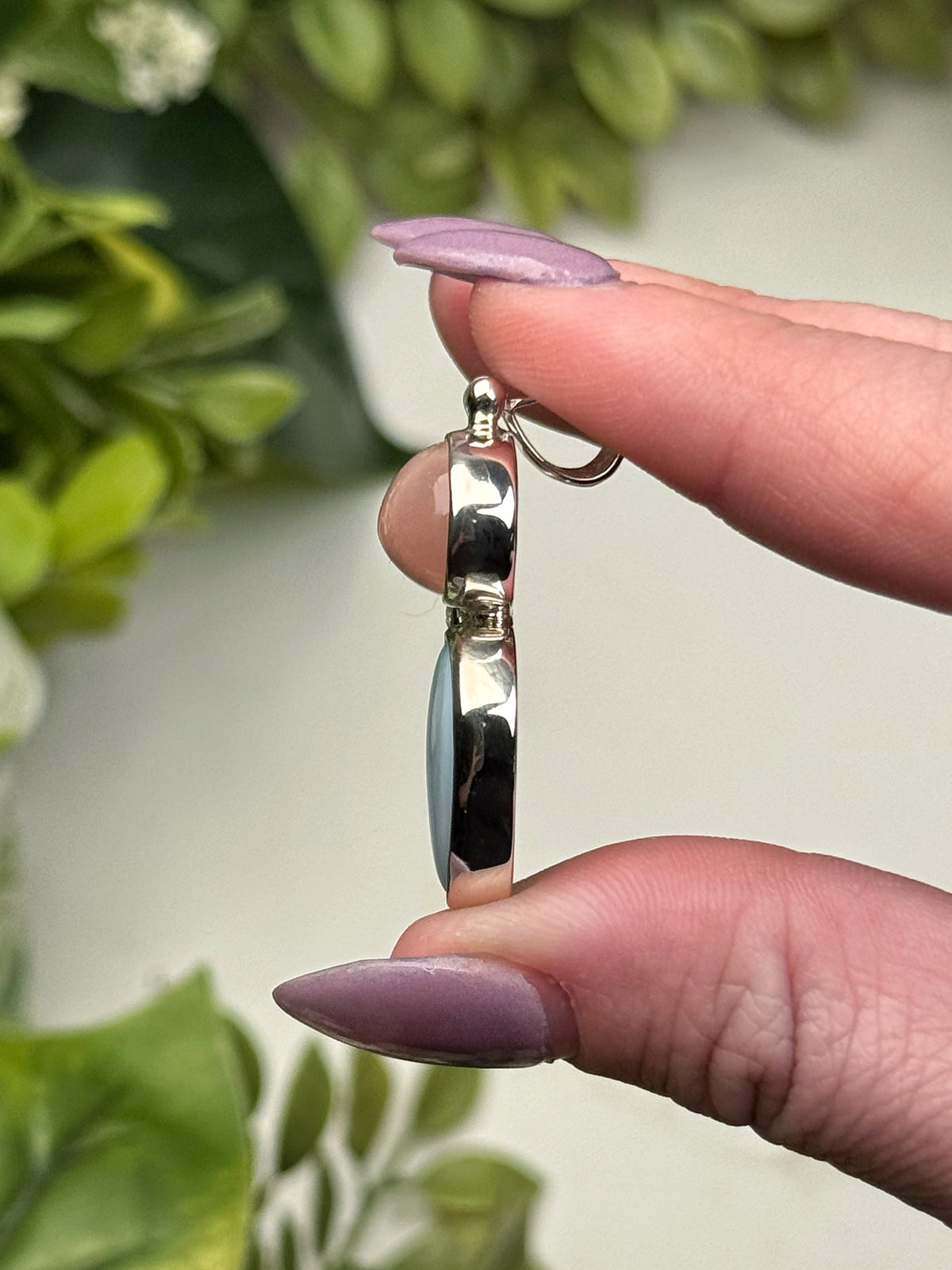 Blue Opal & Rose Quartz Pendant - #3