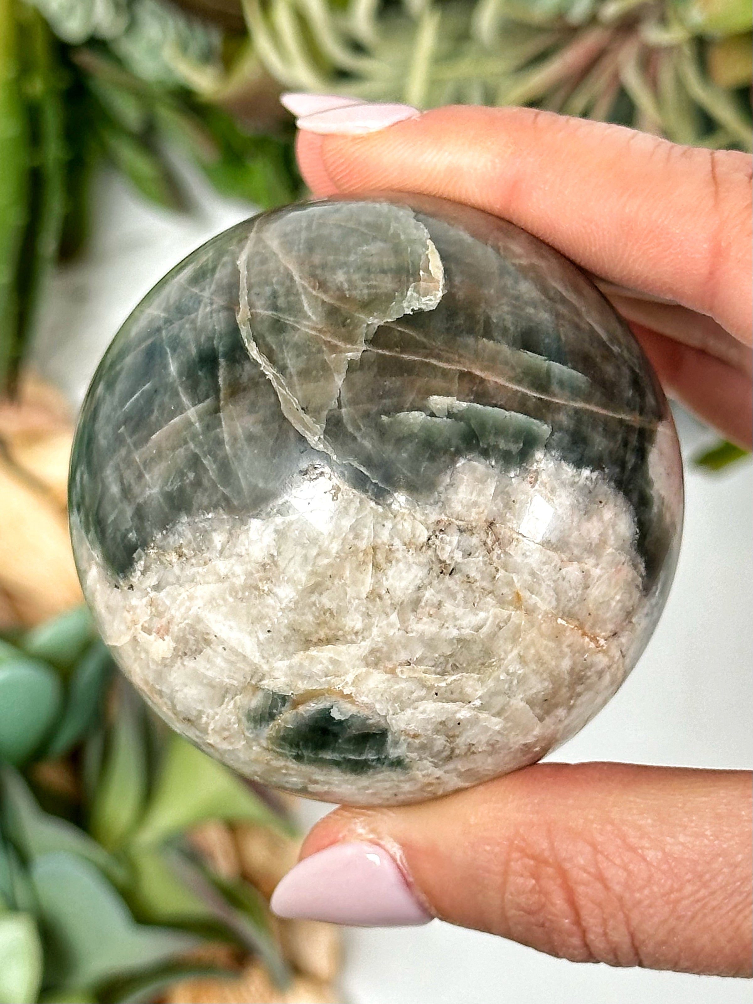 Flashy Polarity Moonstone Sphere - #1