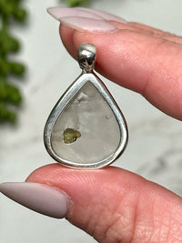 Green Tourmaline in Quartz Pendant - #1
