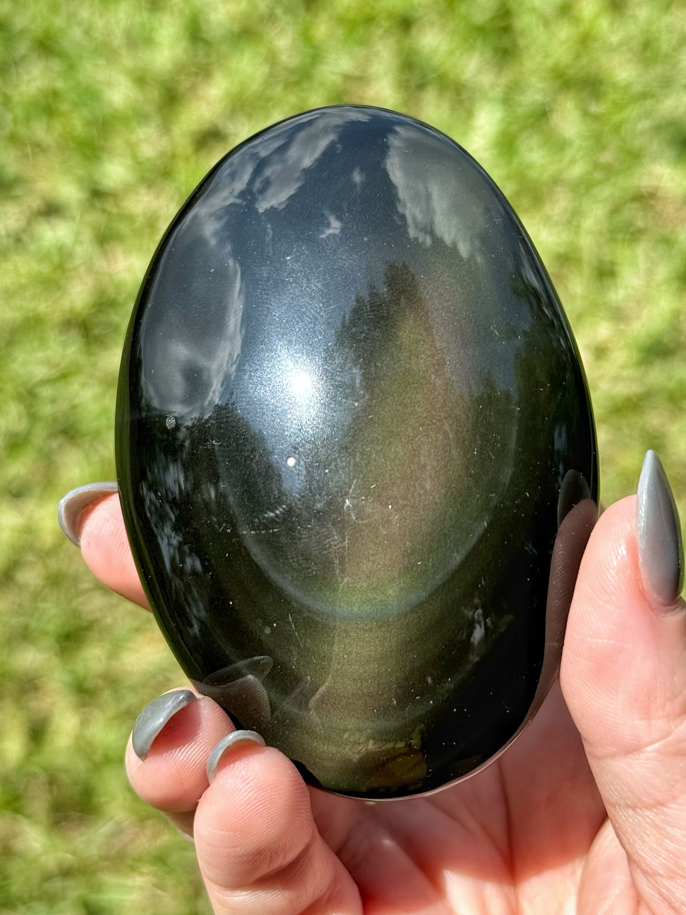 Rainbow Obsidian Palmstone - #7