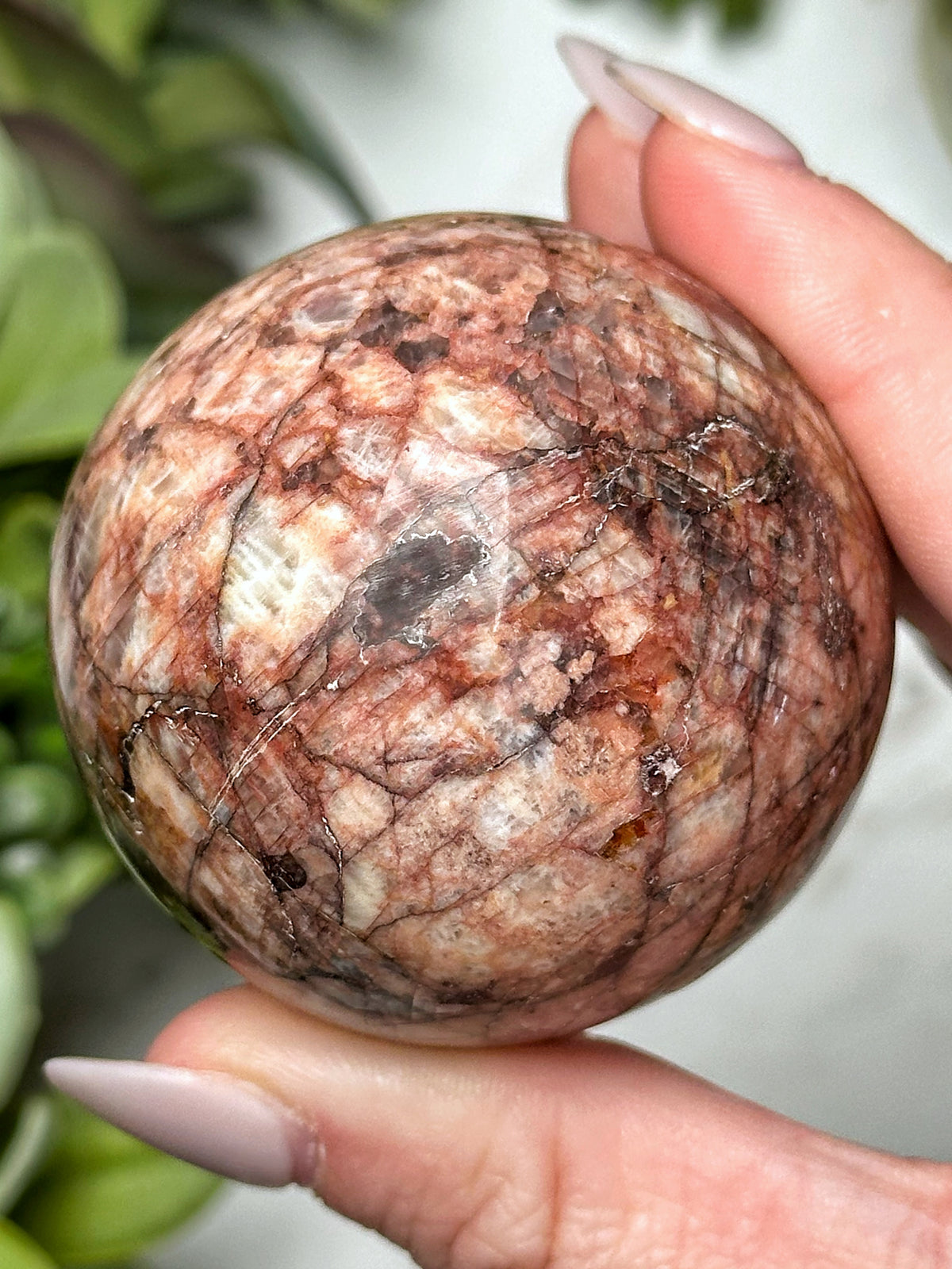 Red Moonstone Sphere - #10