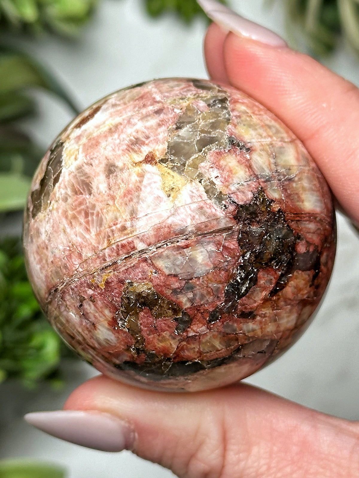 Red Moonstone Sphere - #9