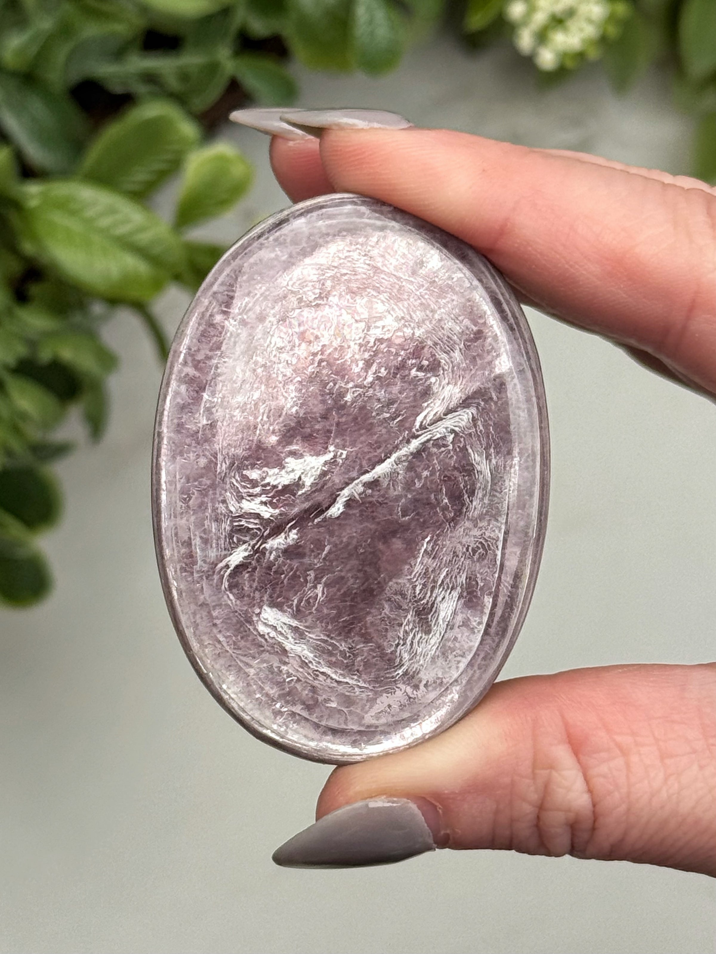 Gem Lepidolite Palmstone - #9