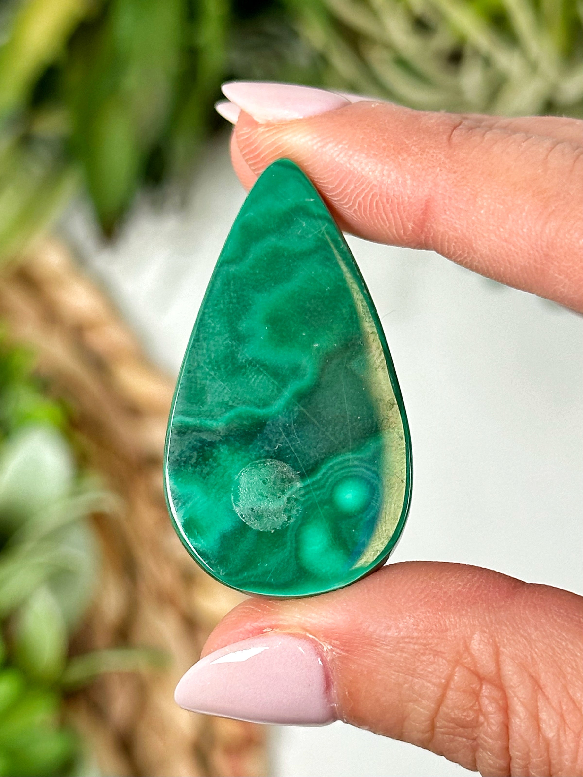 Malachite Teardrop Cabochon - #1