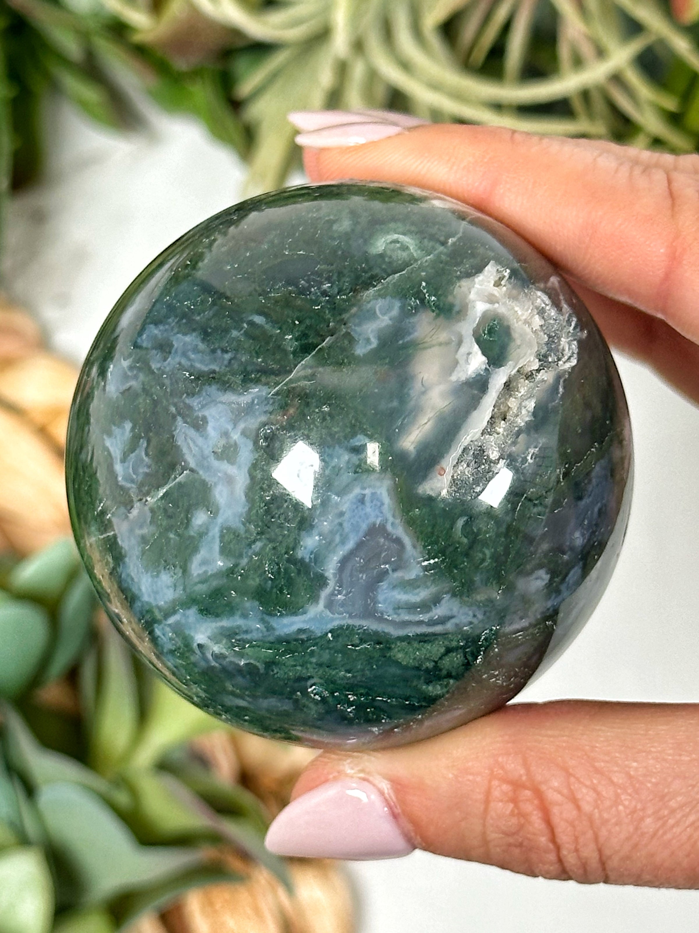 Moss Agate Sphere - #3