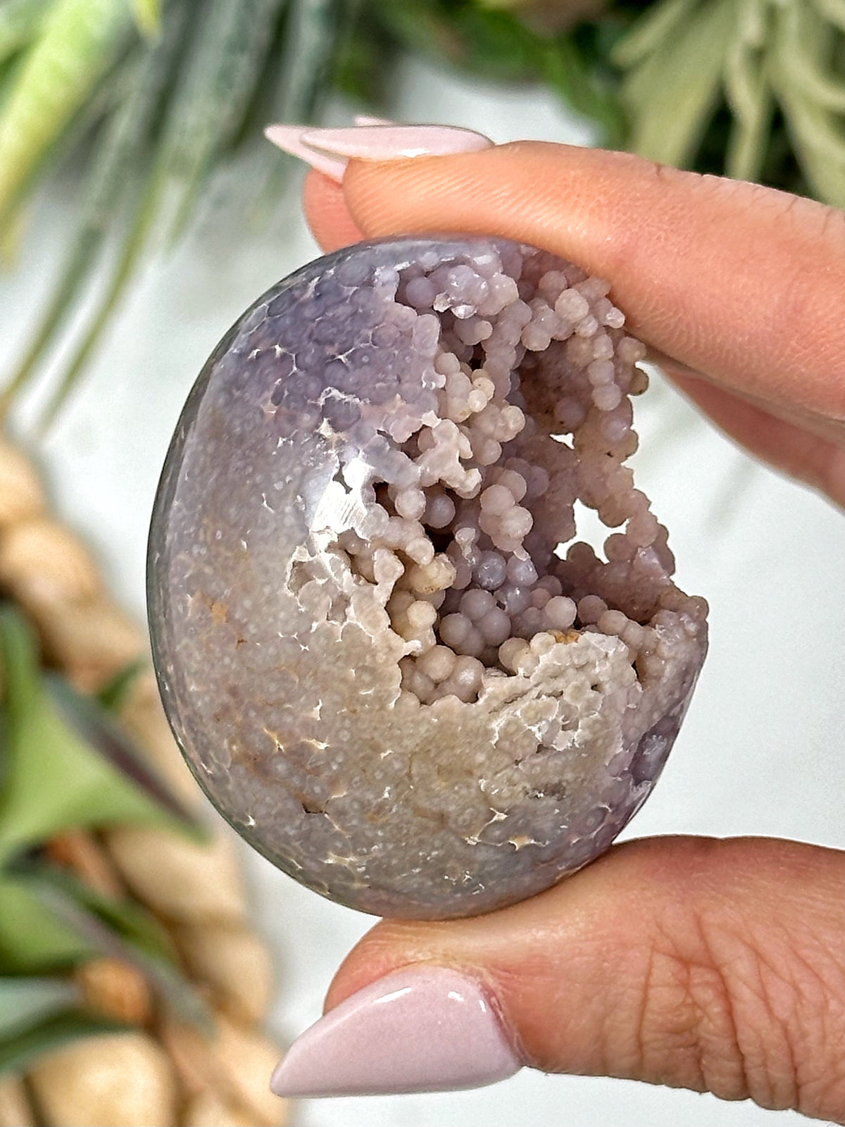 Grape Agate Palmstone - #1