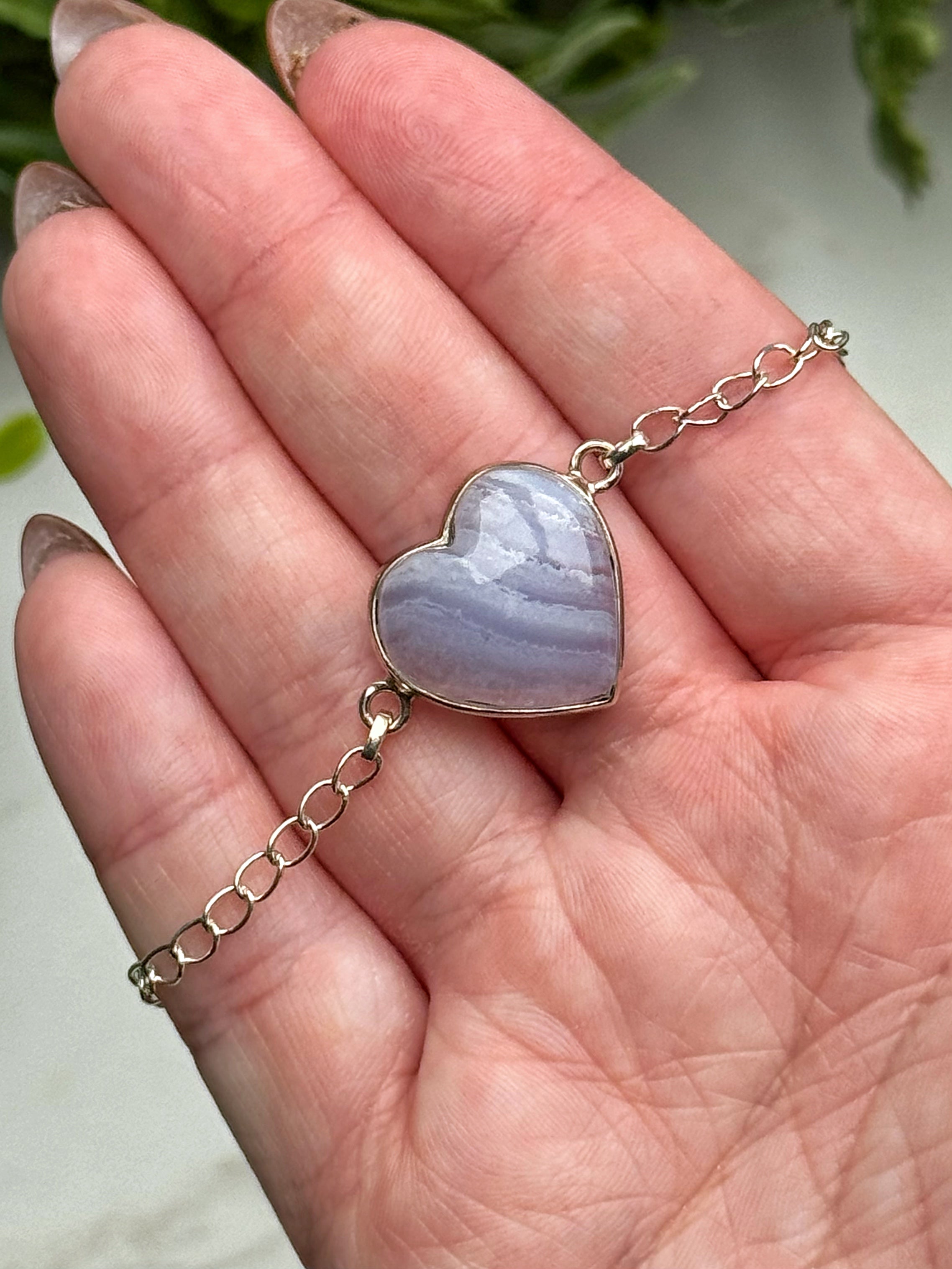 Blue Lace Agate Bracelets - Throat Chakra - No. 67