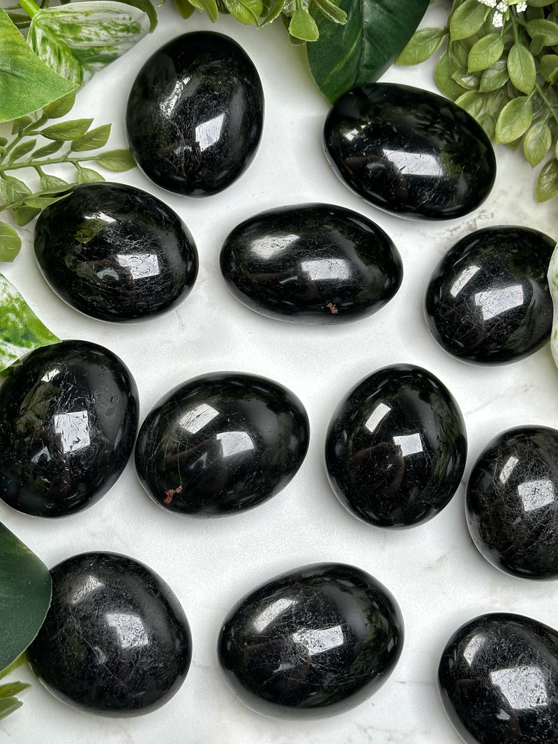 Black Tourmaline Palmstones - Root Chakra - No. 62