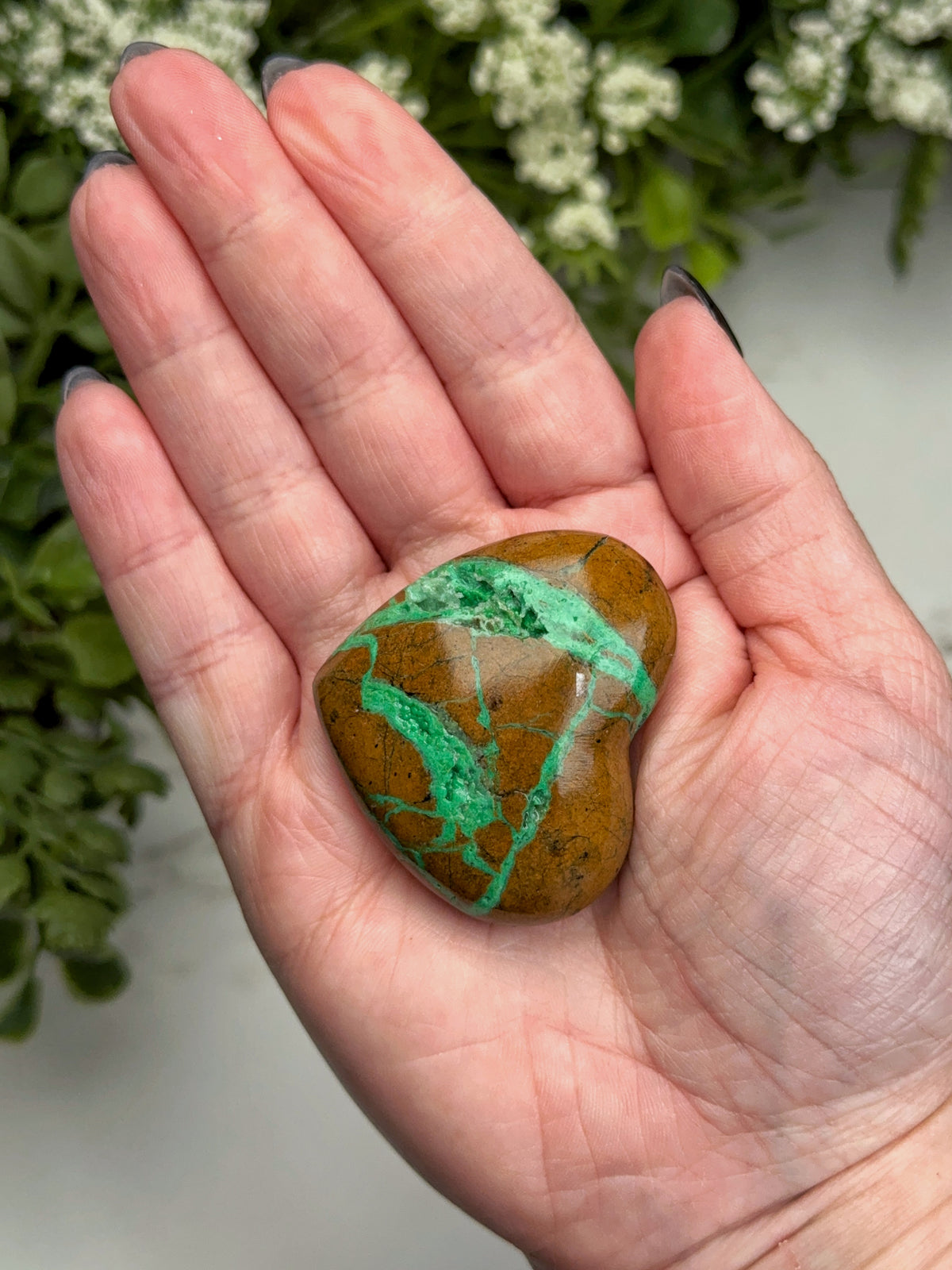Green Smithsonite Heart - #14