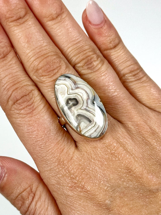 Crazy Lace Agate Ring - #1