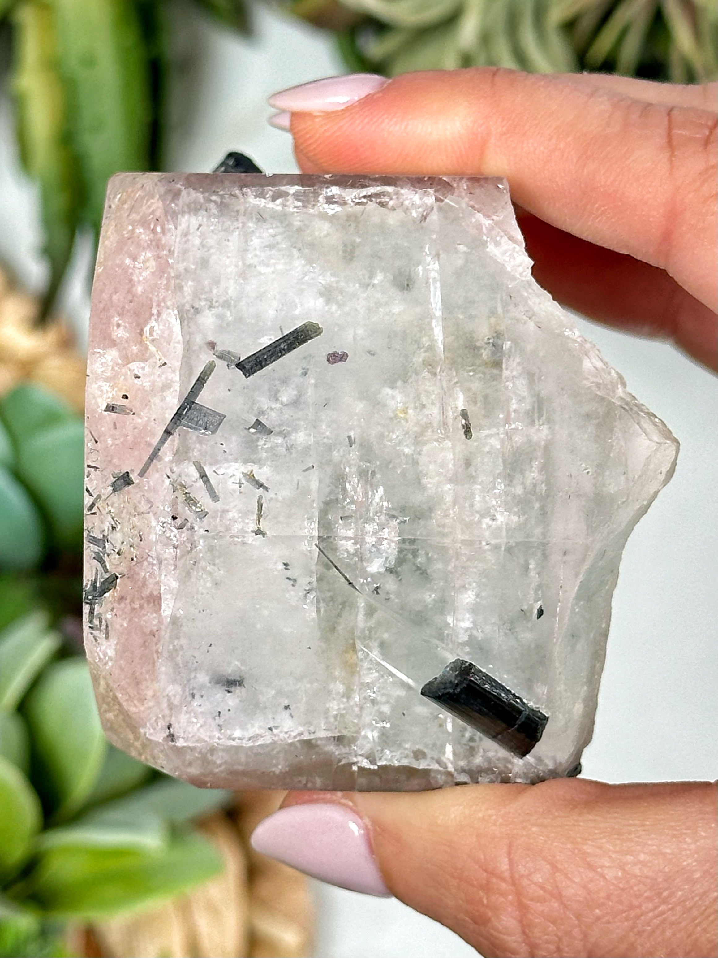 High Quality Morganite, Aquamarine and Black Tourmaline Specimen - #1