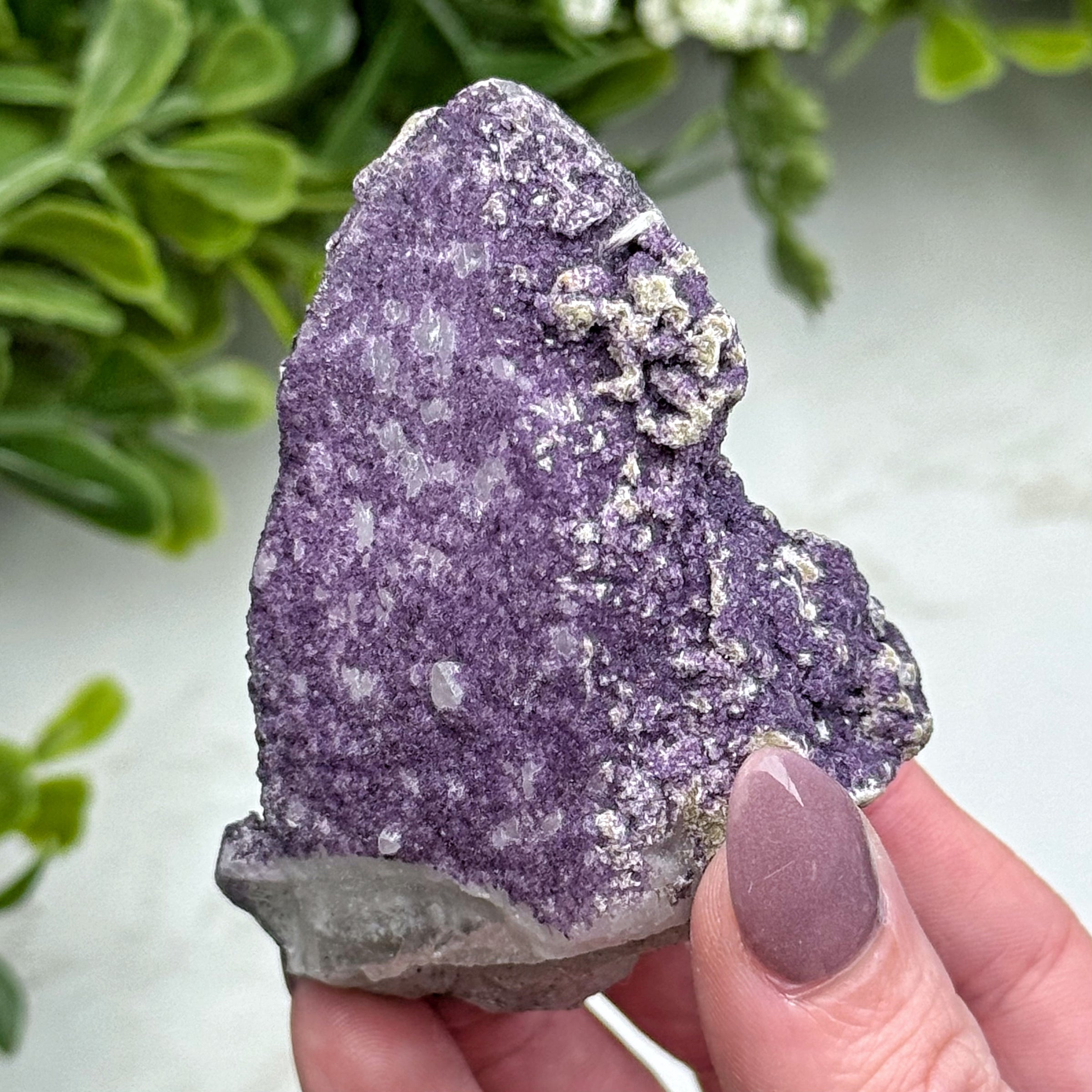 Purple Fluorite on Quartz - #10