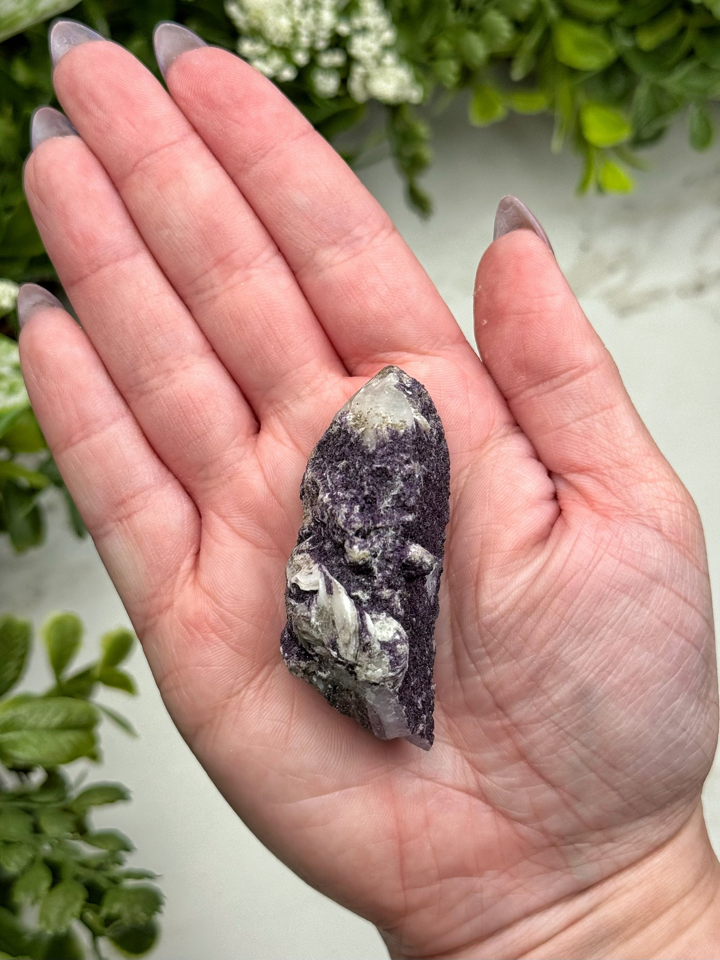 Purple Fluorite on Quartz - #11