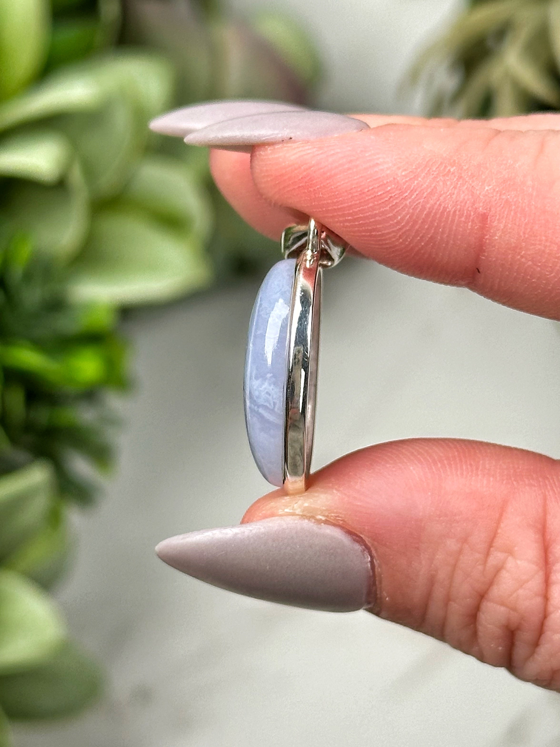 Blue Lace Agate Pendants - Throat Chakra - No. 56