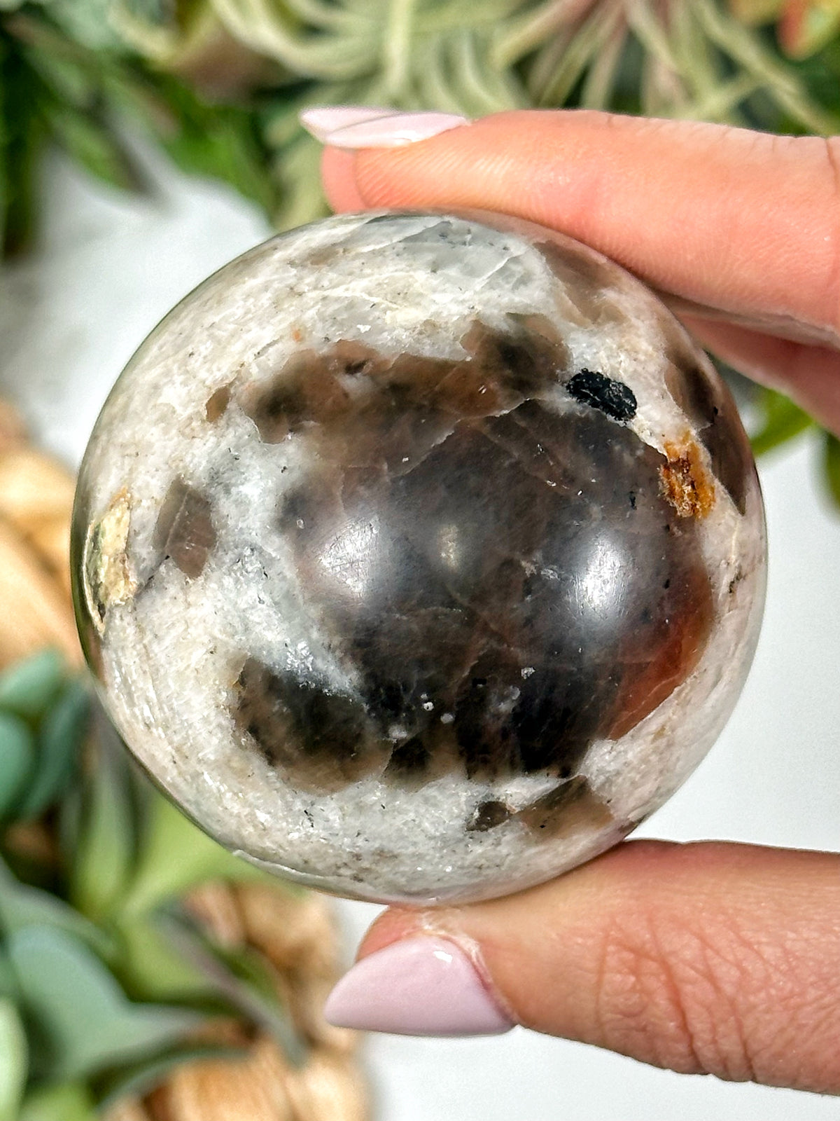 Flashy Polarity Moonstone Sphere - #2