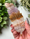 Crazy Lace Agate Amethyst Feather - #11