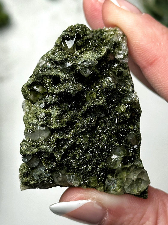 Epidote in Quartz Specimen - #16