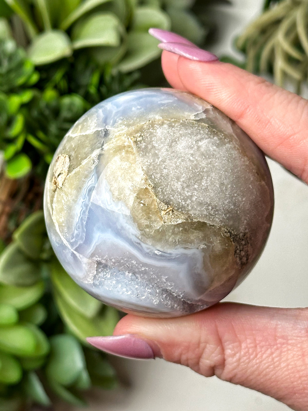 Druzy Blue Lace Agate Sphere - #6
