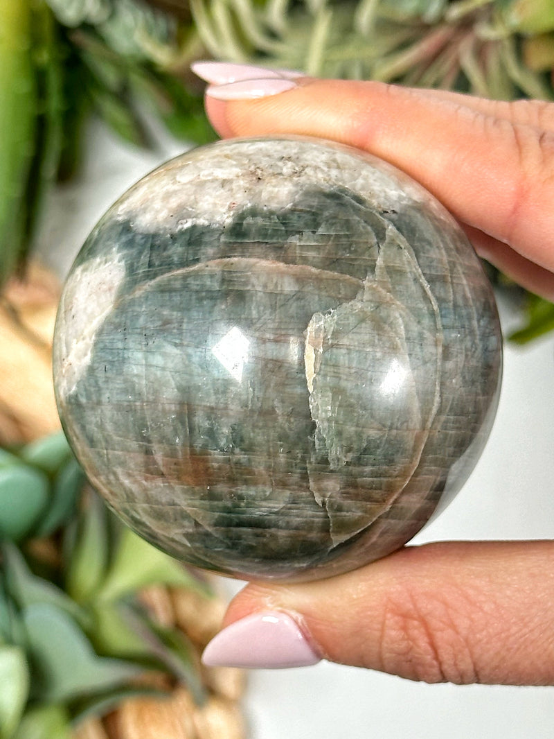 Flashy Polarity Moonstone Sphere - #1